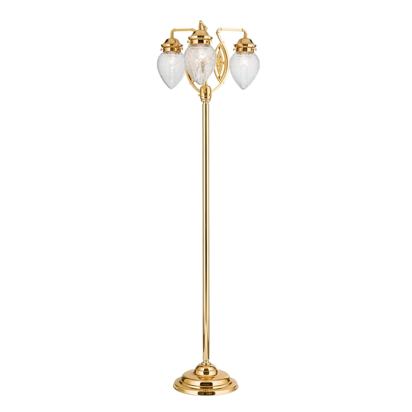 Podna lampa BUDAPEST, zlato, 3 izvora svetla, providno kristalno staklo - 4