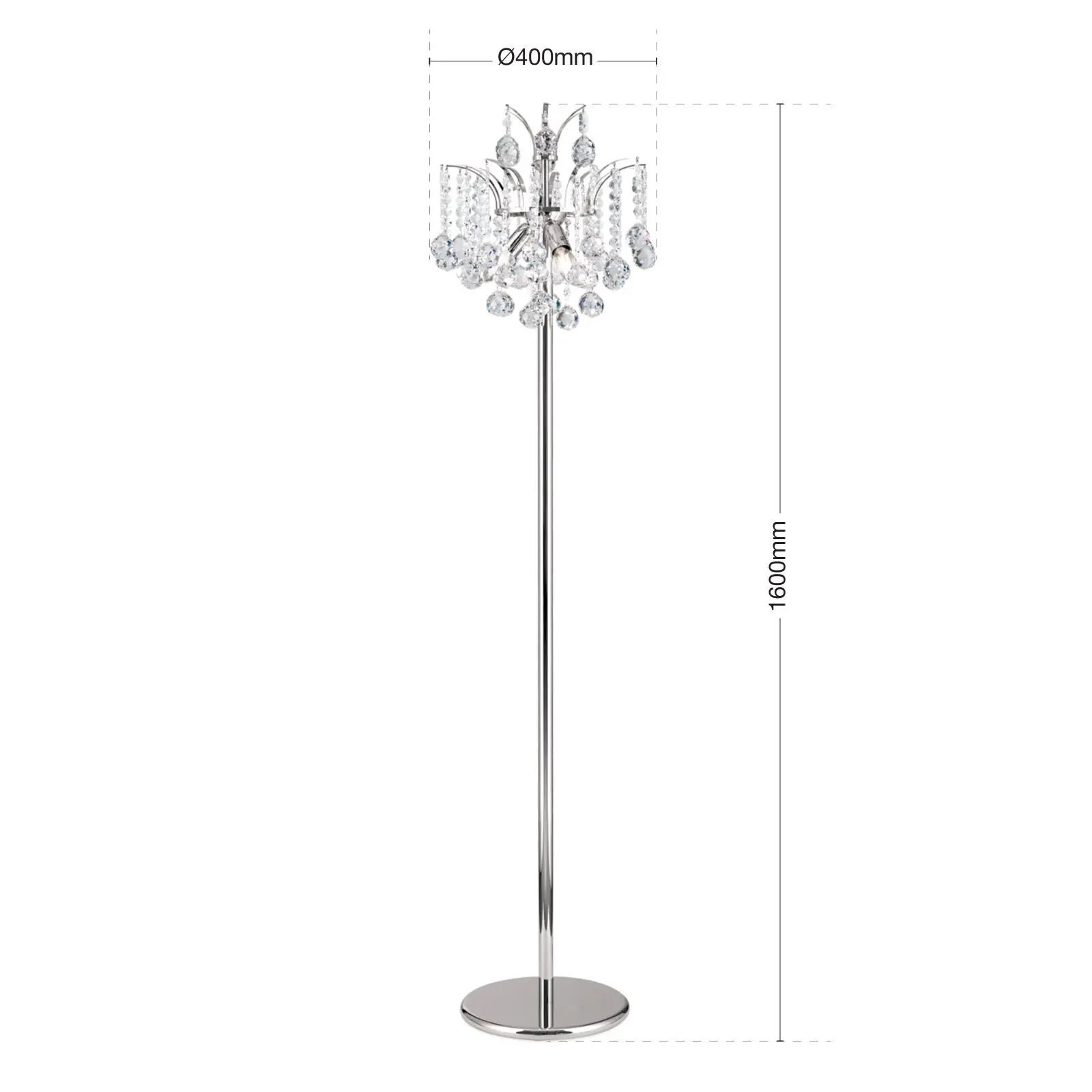 Podna lampa KRISTALL KLASSISCH, hrom - 7