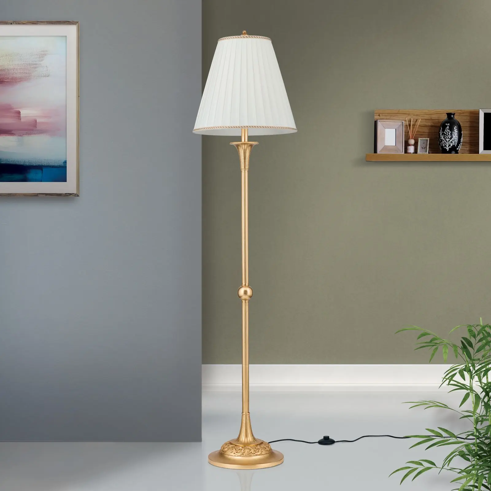 Podna lampa FONSA, antik zlatna - 3