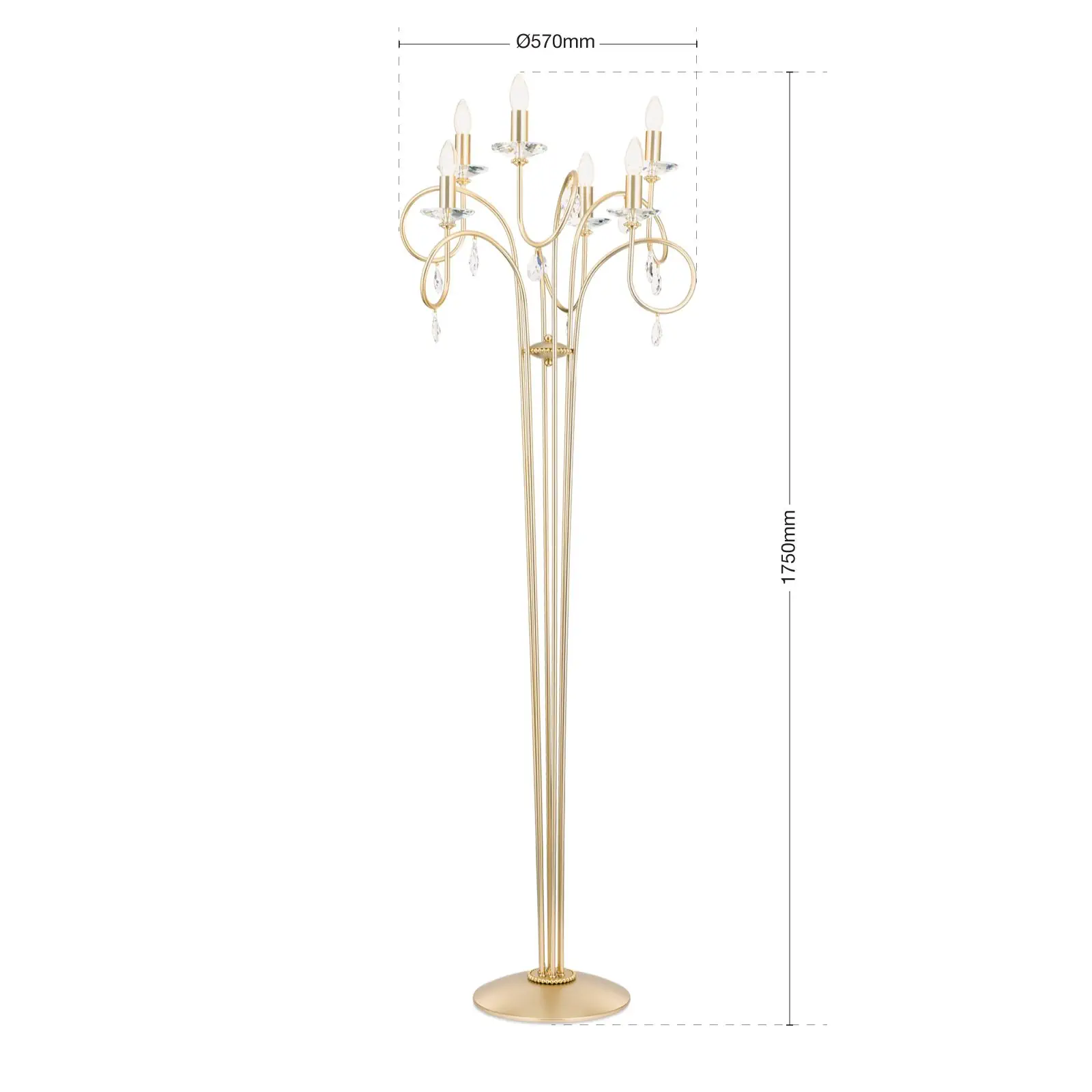 Podna lampa GIADA, mat zlatna - 7