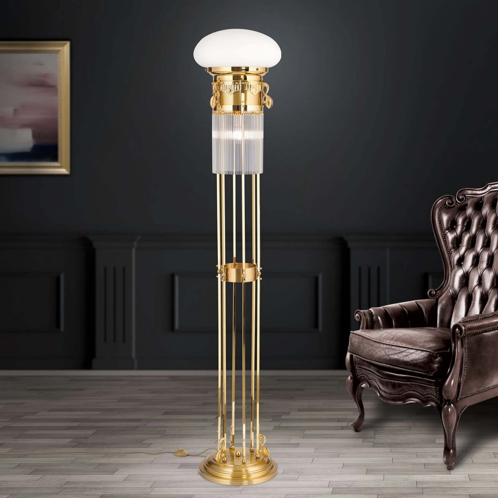 Podna lampa Adele, pozlaćena 24-karatnim zlatom - 2