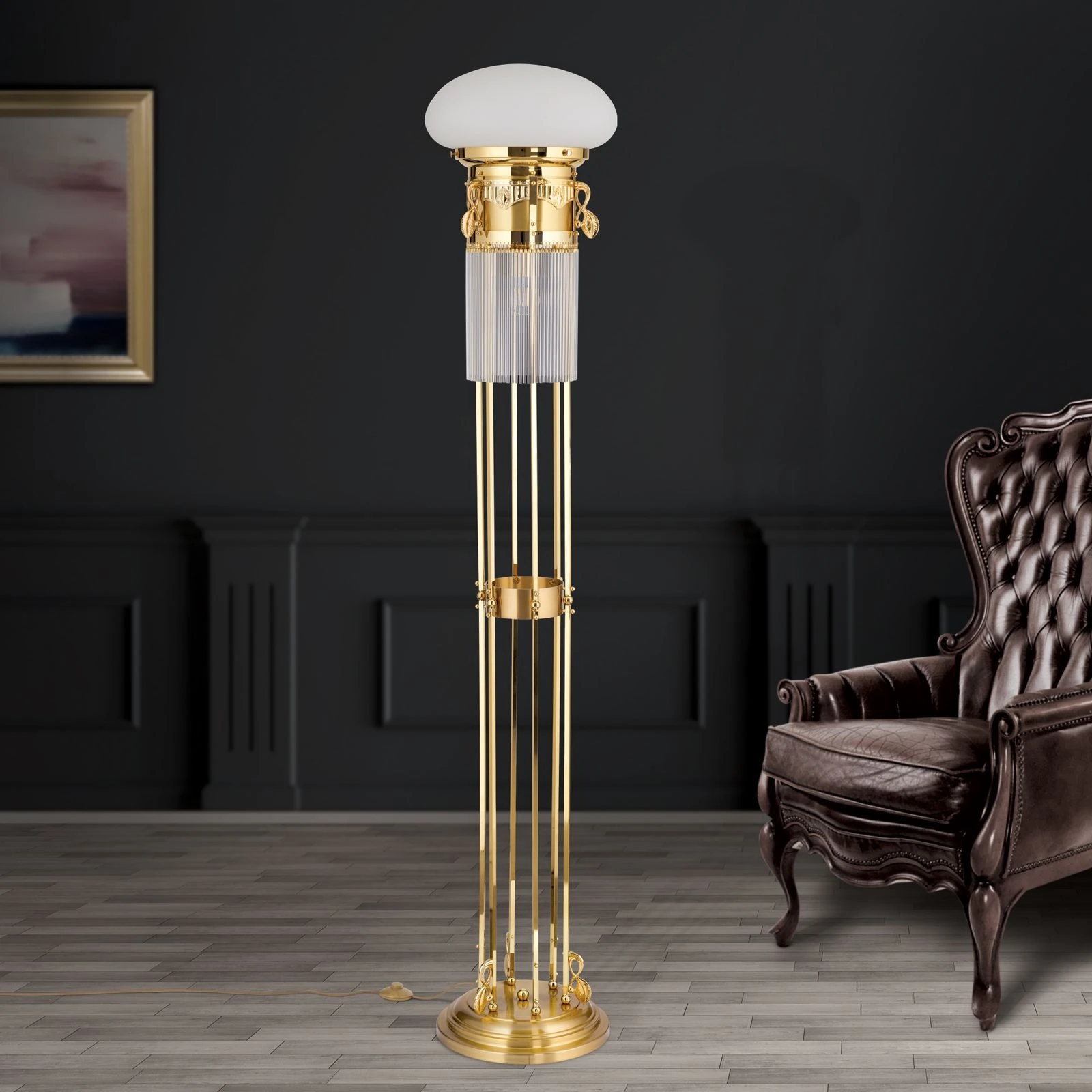 Podna lampa Adele, pozlaćena 24-karatnim zlatom - 3