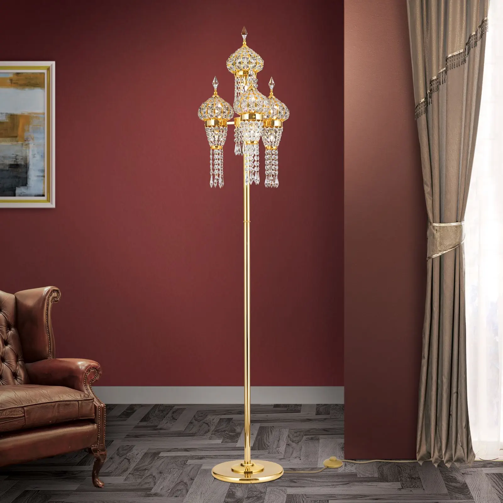 Podna lampa ORIENTAL, zlatna - 2