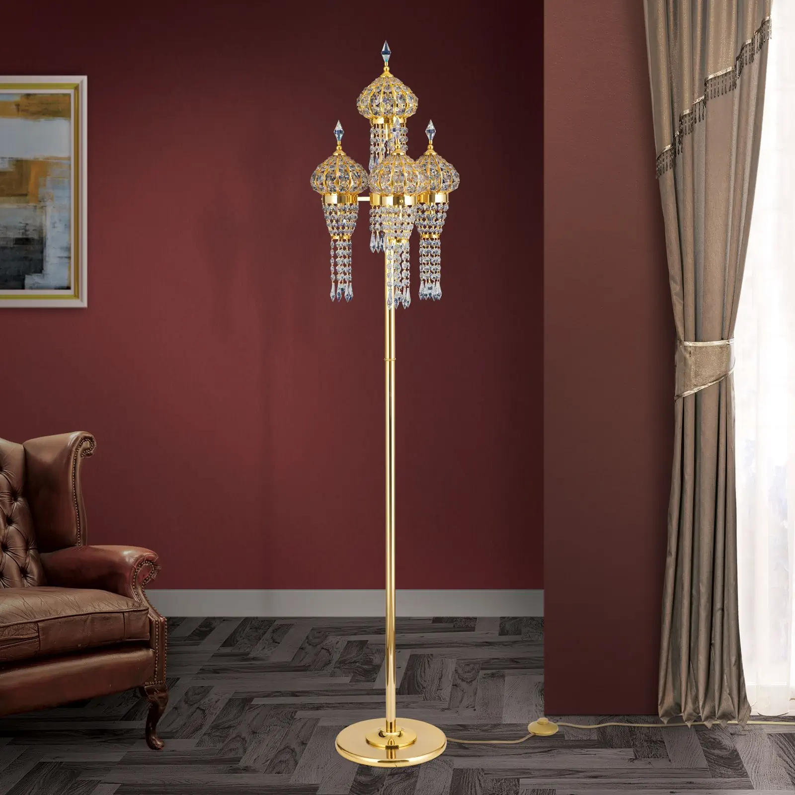 Podna lampa ORIENTAL, zlatna - 3