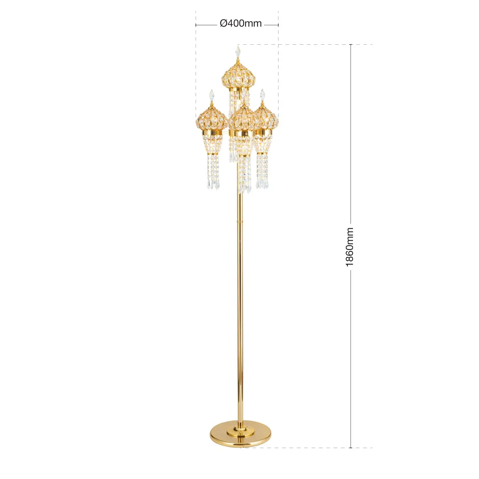 Podna lampa ORIENTAL, zlatna - 7