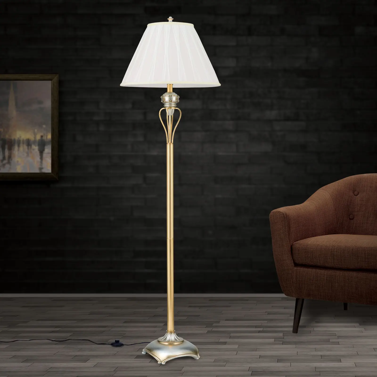 Podna lampa TIZIA, zlatna - 3