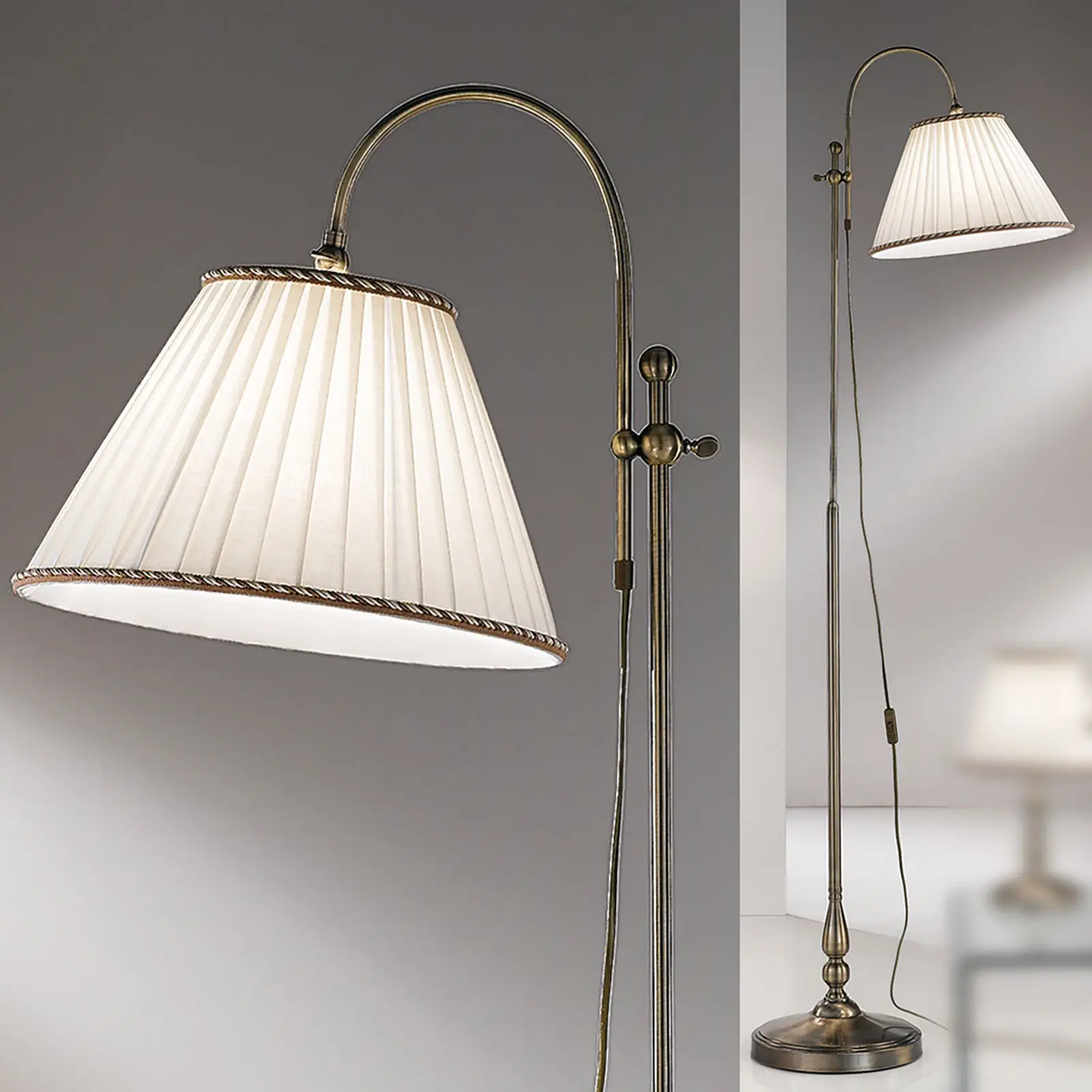 Podna lampa TONIA, 1 izvor svetla, patina - 9