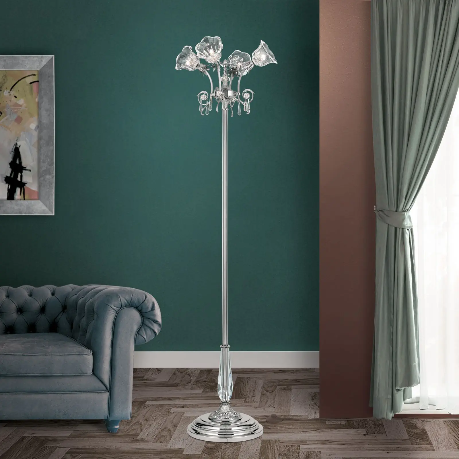 Podna lampa LA BOHEME, antik srebrna - 2