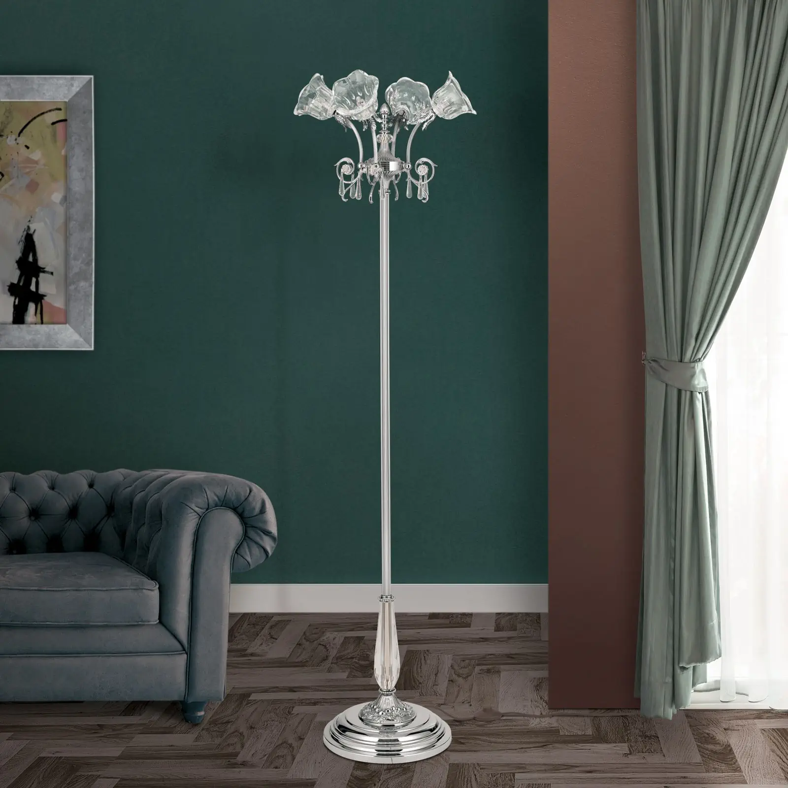 Podna lampa LA BOHEME, antik srebrna - 3