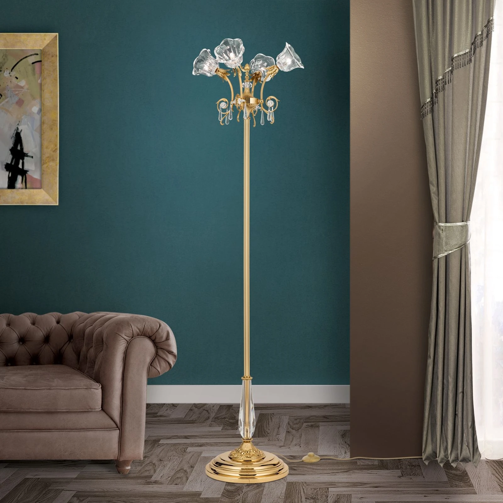 Podna lampa LA BOHEME, 24-karatno pozlaćeno - 2