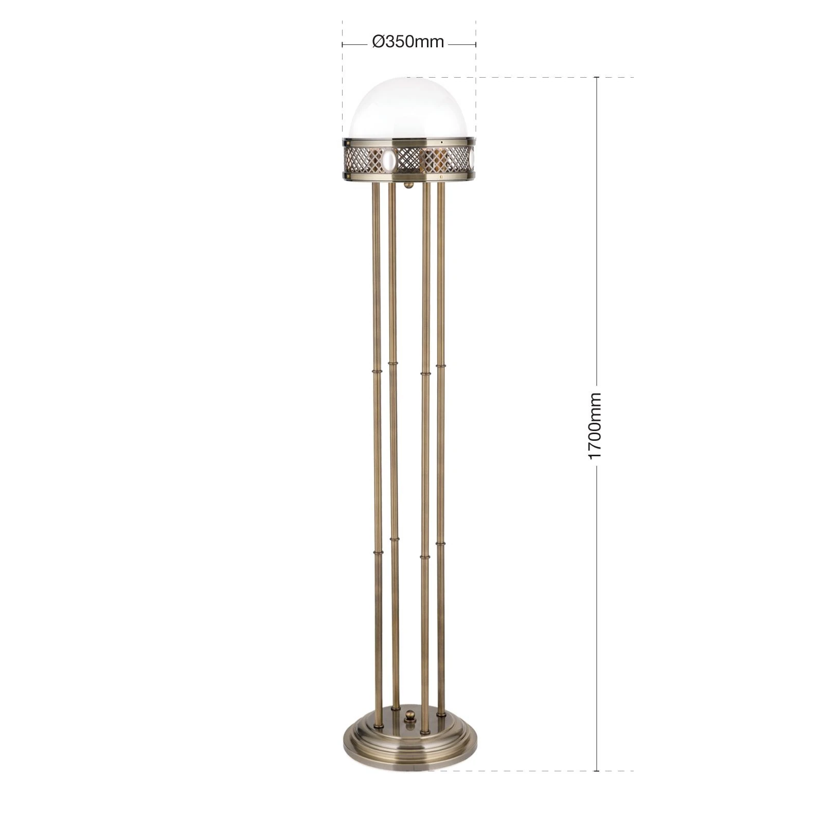 Podna lampa ALT WIEN, antik mesing - 7