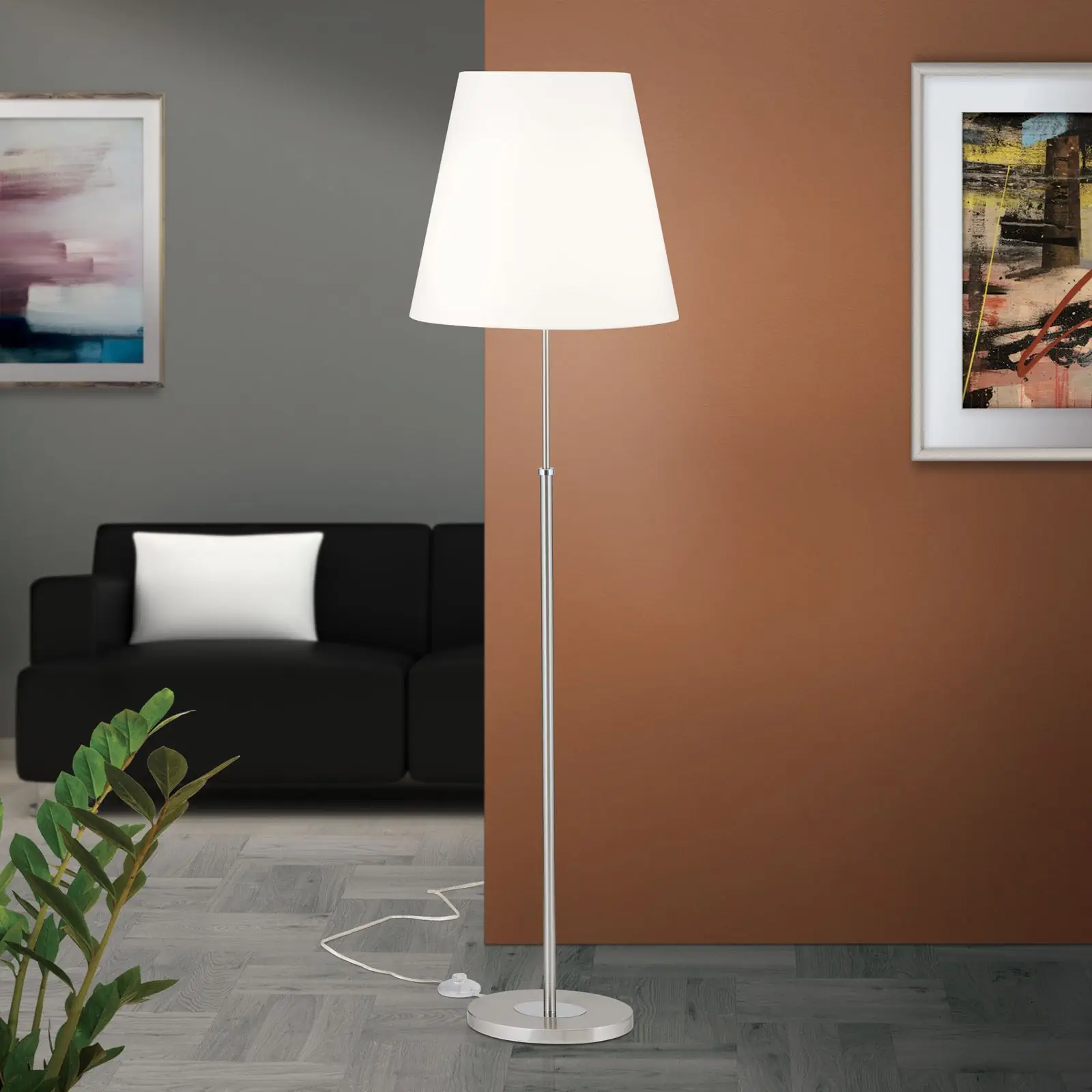 Podna lampa KARA, 2 izvora svetla, saten - 2