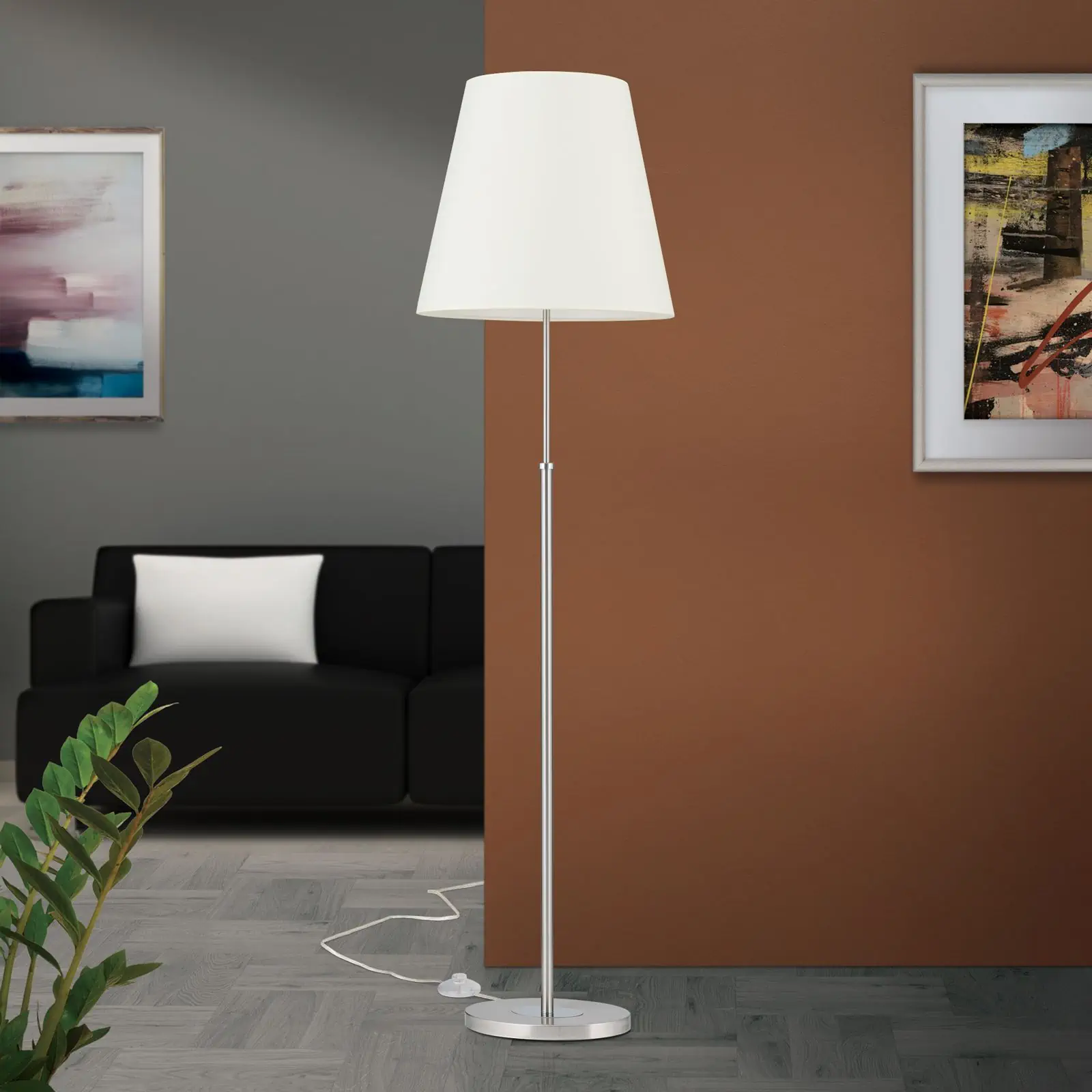 Podna lampa KARA, 2 izvora svetla, saten - 3