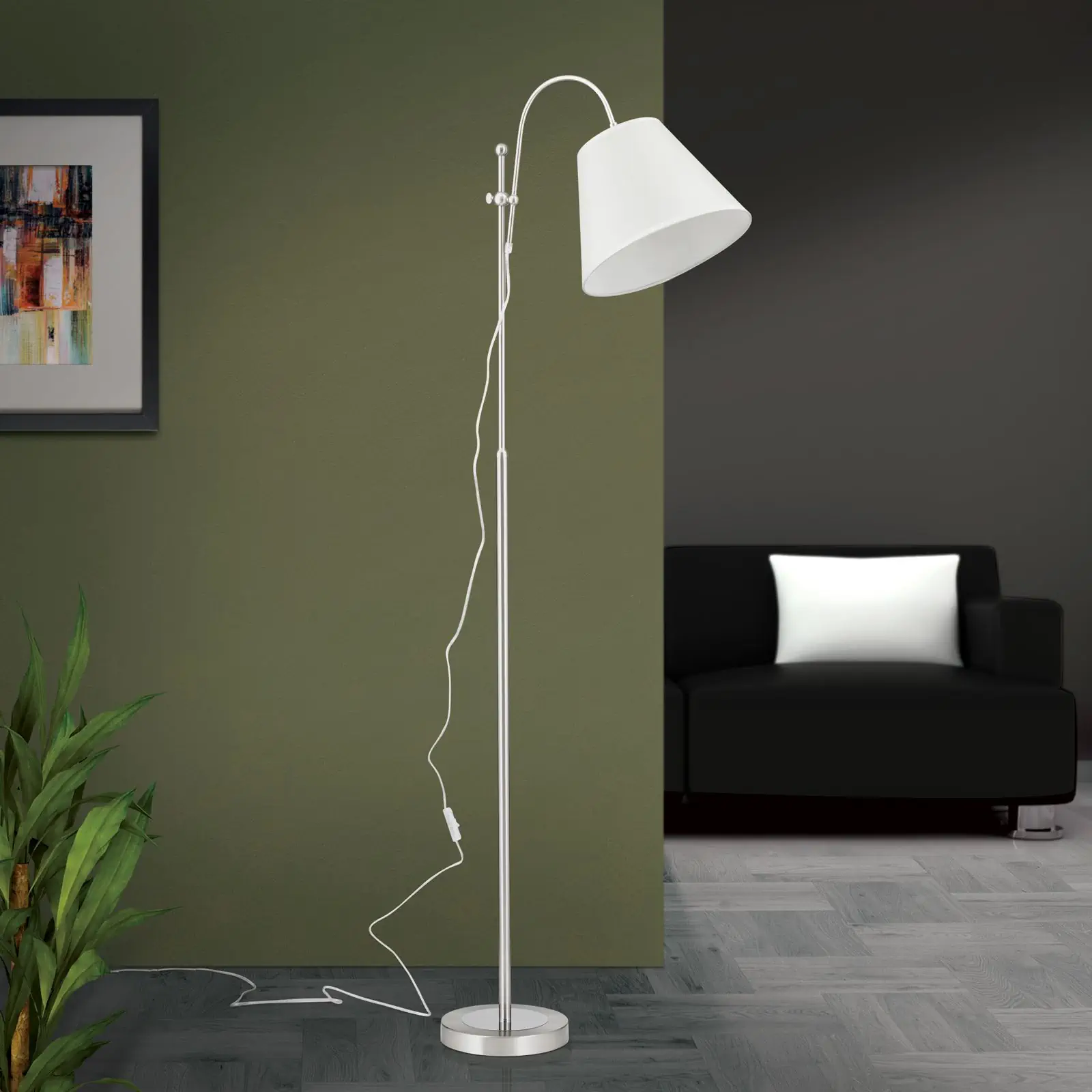 Podna lampa KARA, 1 izvor svetla, saten - 3