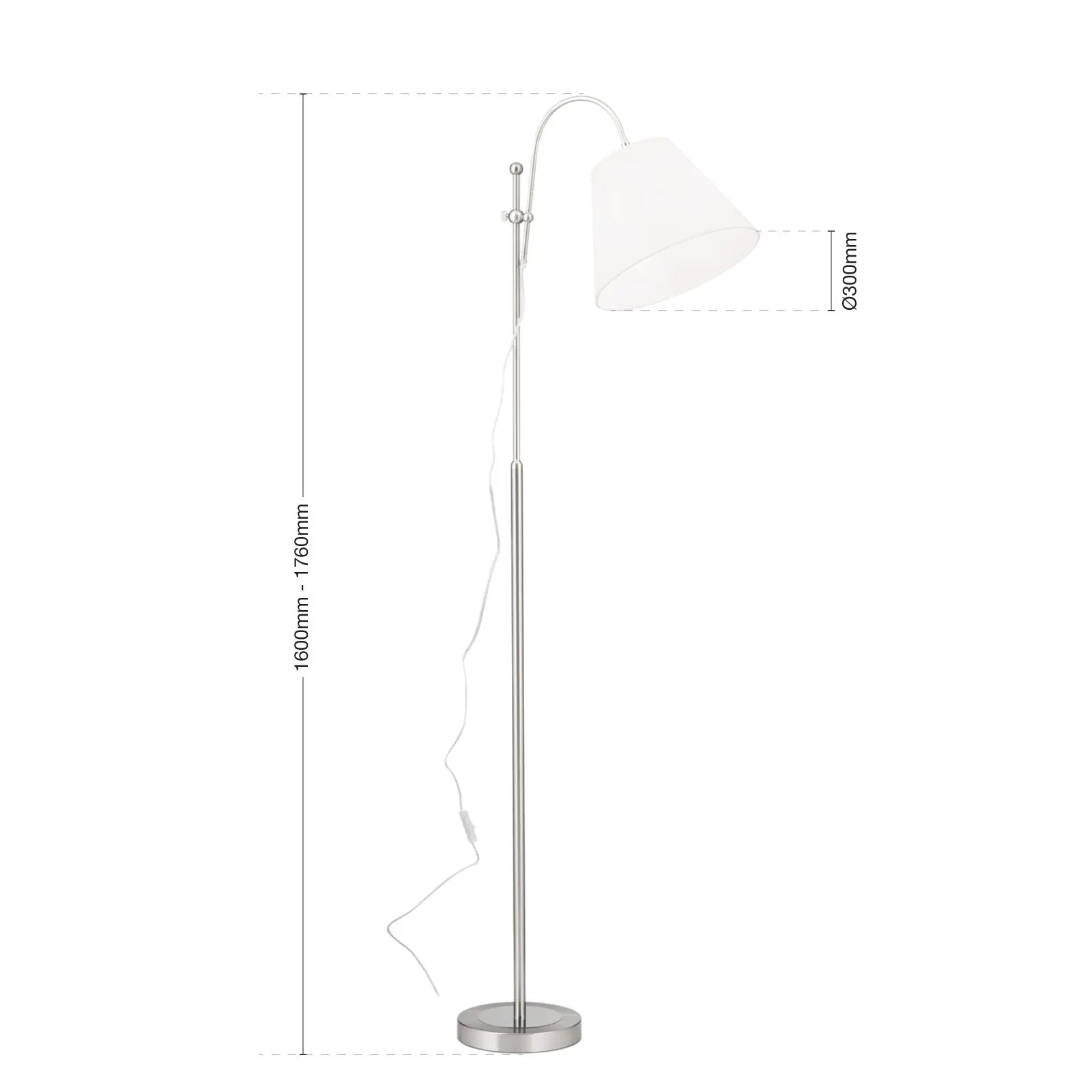 Podna lampa KARA, 1 izvor svetla, saten - 7