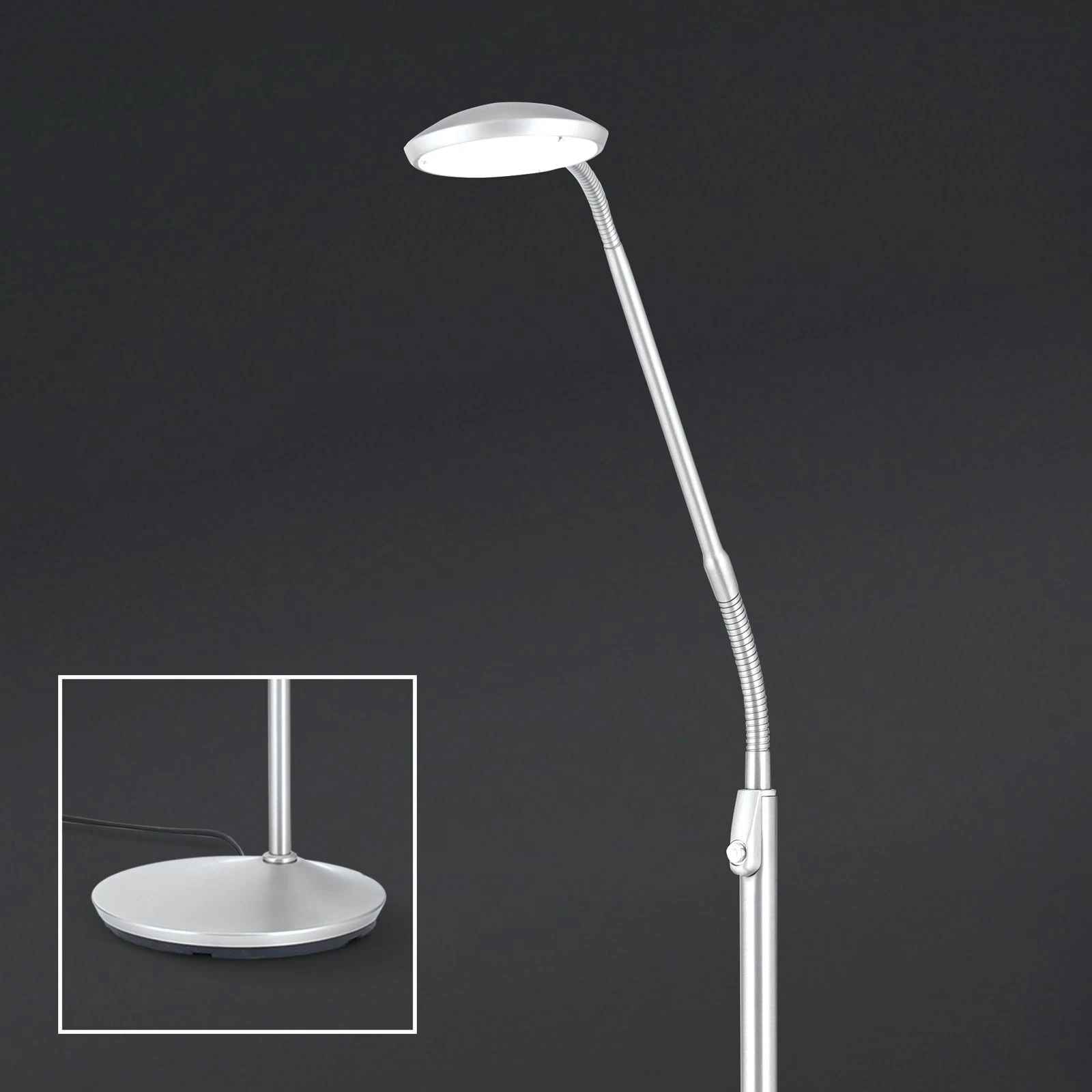 LED podna lampa COBRA, saten hrom - 2