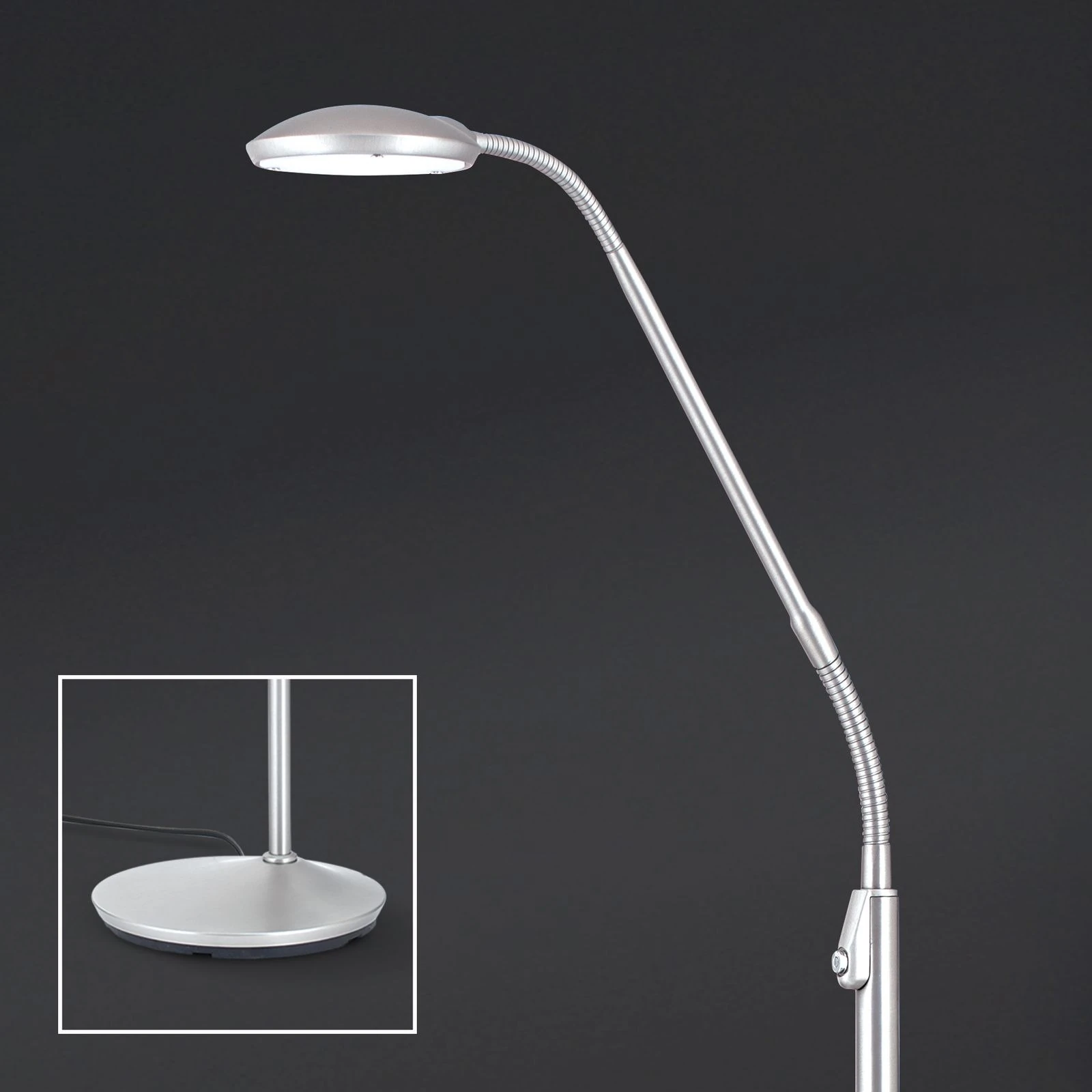 LED podna lampa COBRA, saten hrom - 3