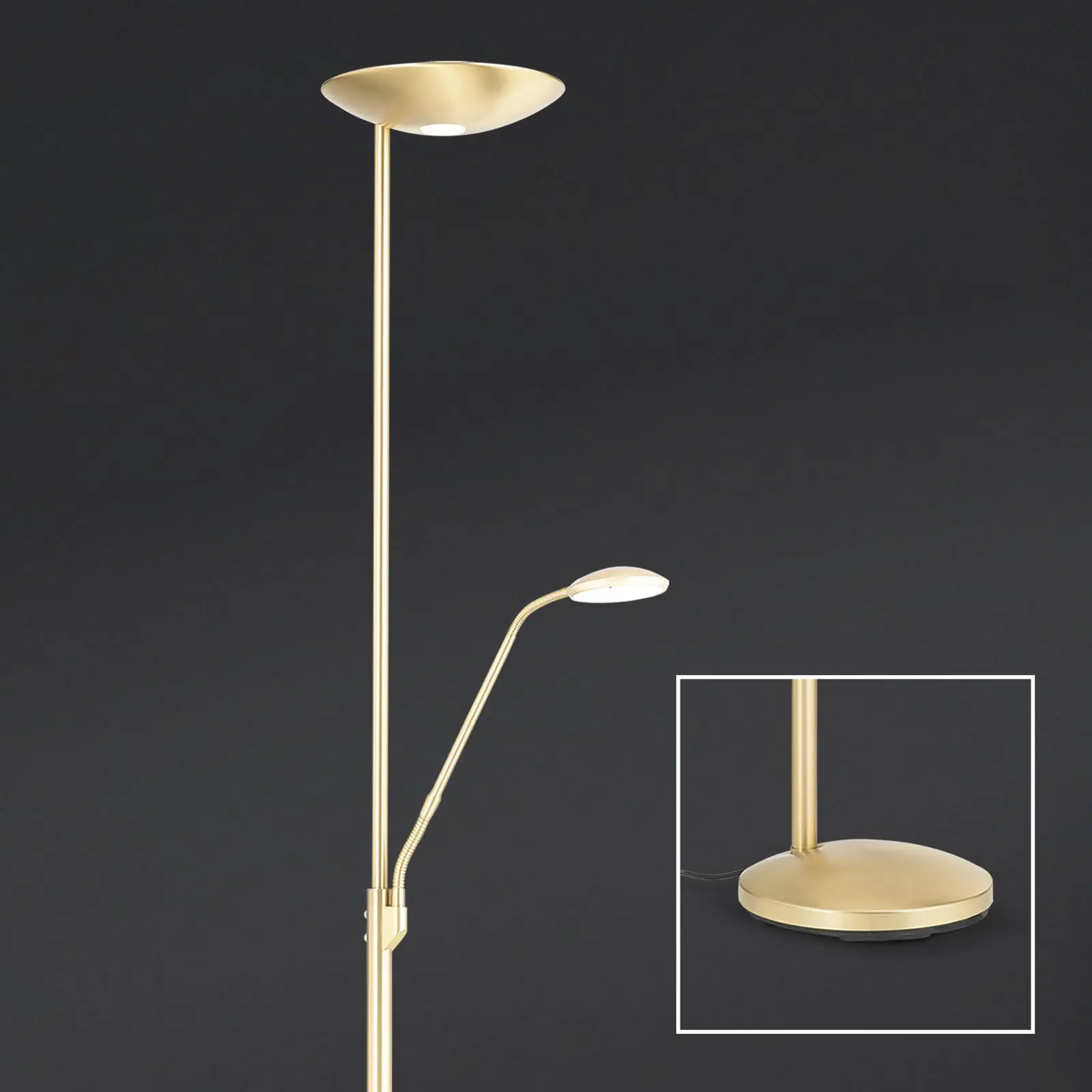 LED podna lampa sa plafonskim reflektorom COBRA, mesing