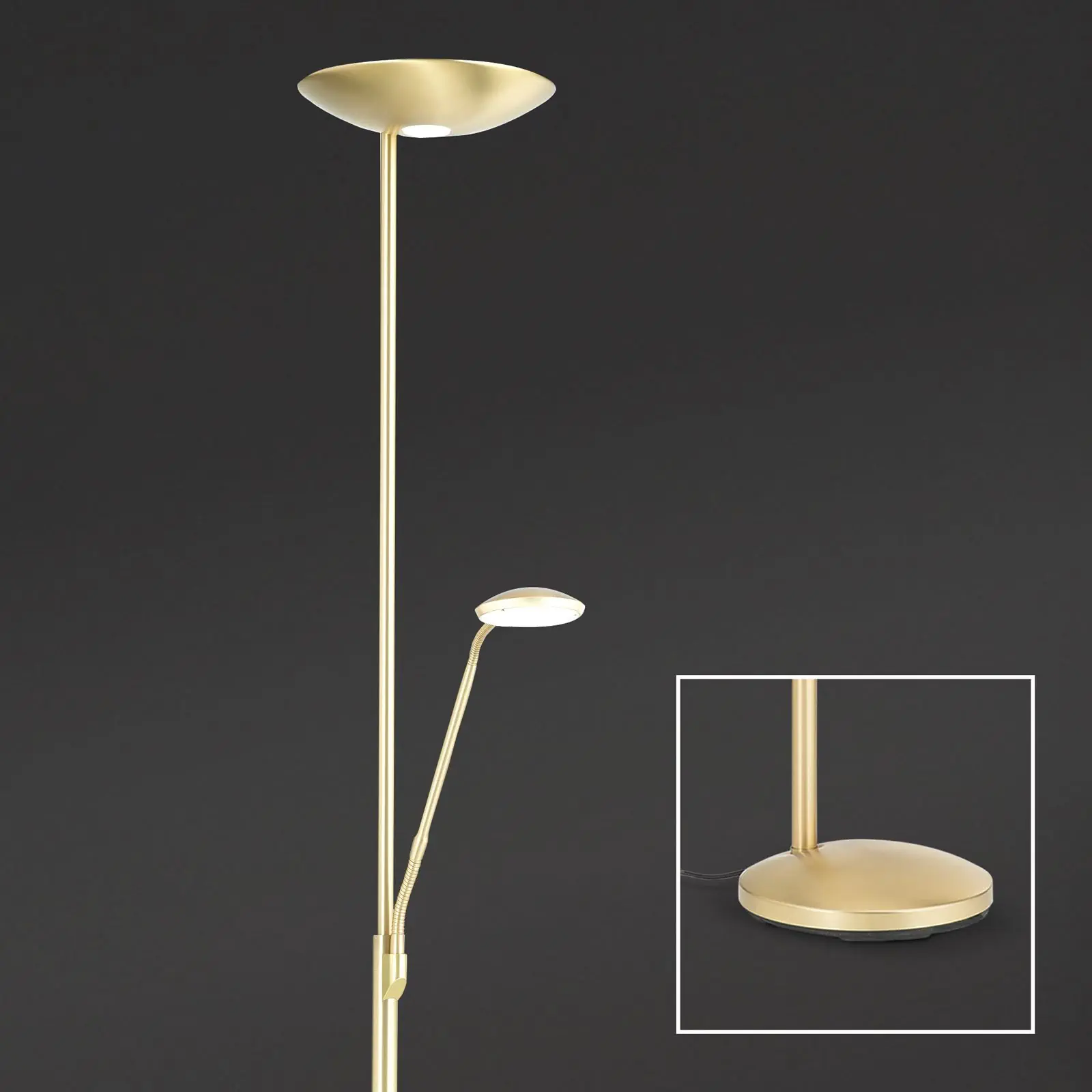 LED podna lampa sa plafonskim reflektorom COBRA, mesing - 2