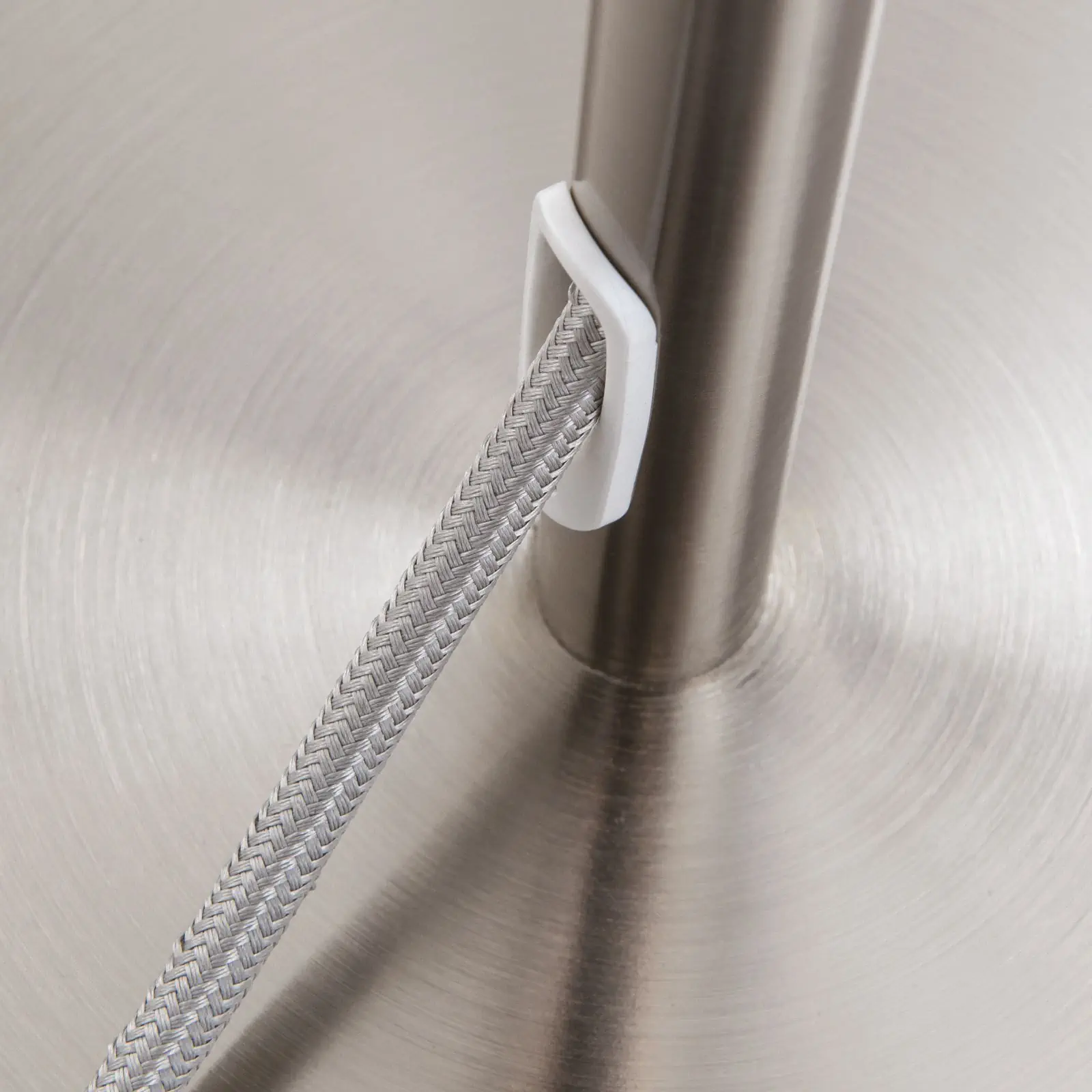 Podna lampa SHADE, saten, podesiva po visini, sa konusnim belim abažurom - 3