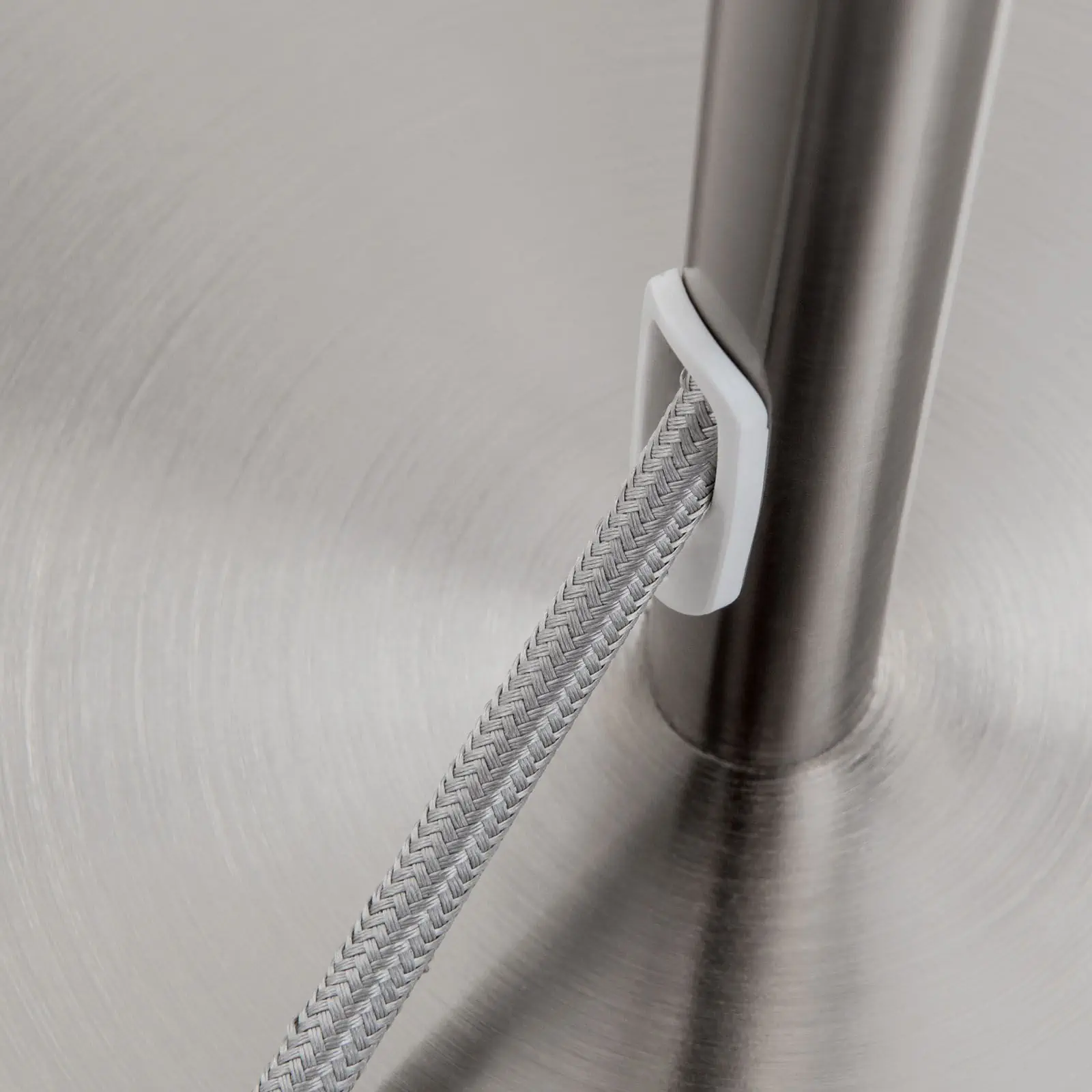 Podna lampa SHADE, saten, podesiva po visini, sa cilindričnim braon abažurom - 5