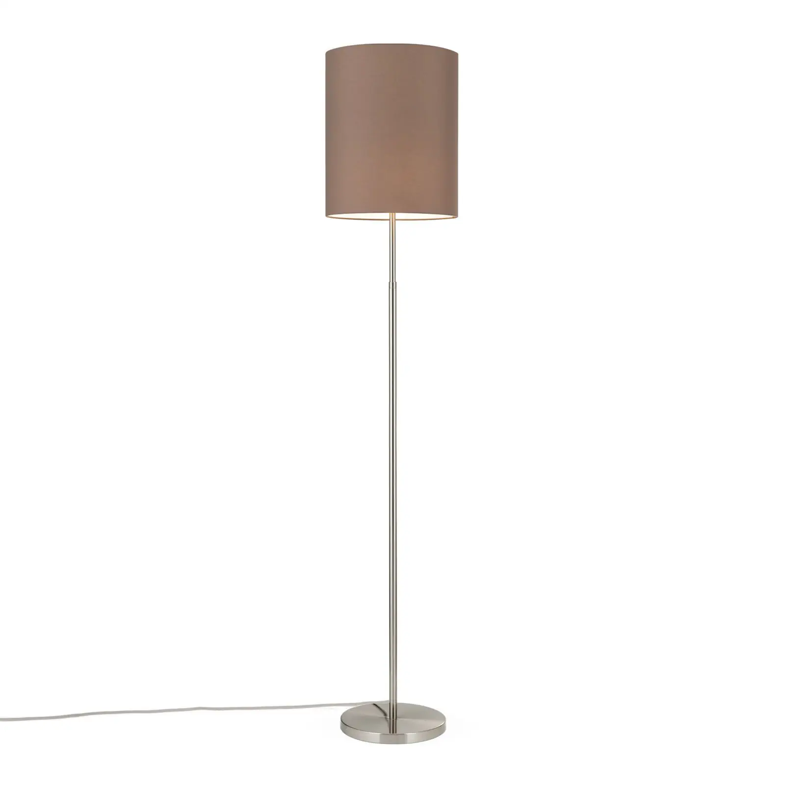 Podna lampa SHADE, saten, podesiva po visini, sa cilindričnim braon abažurom - 6