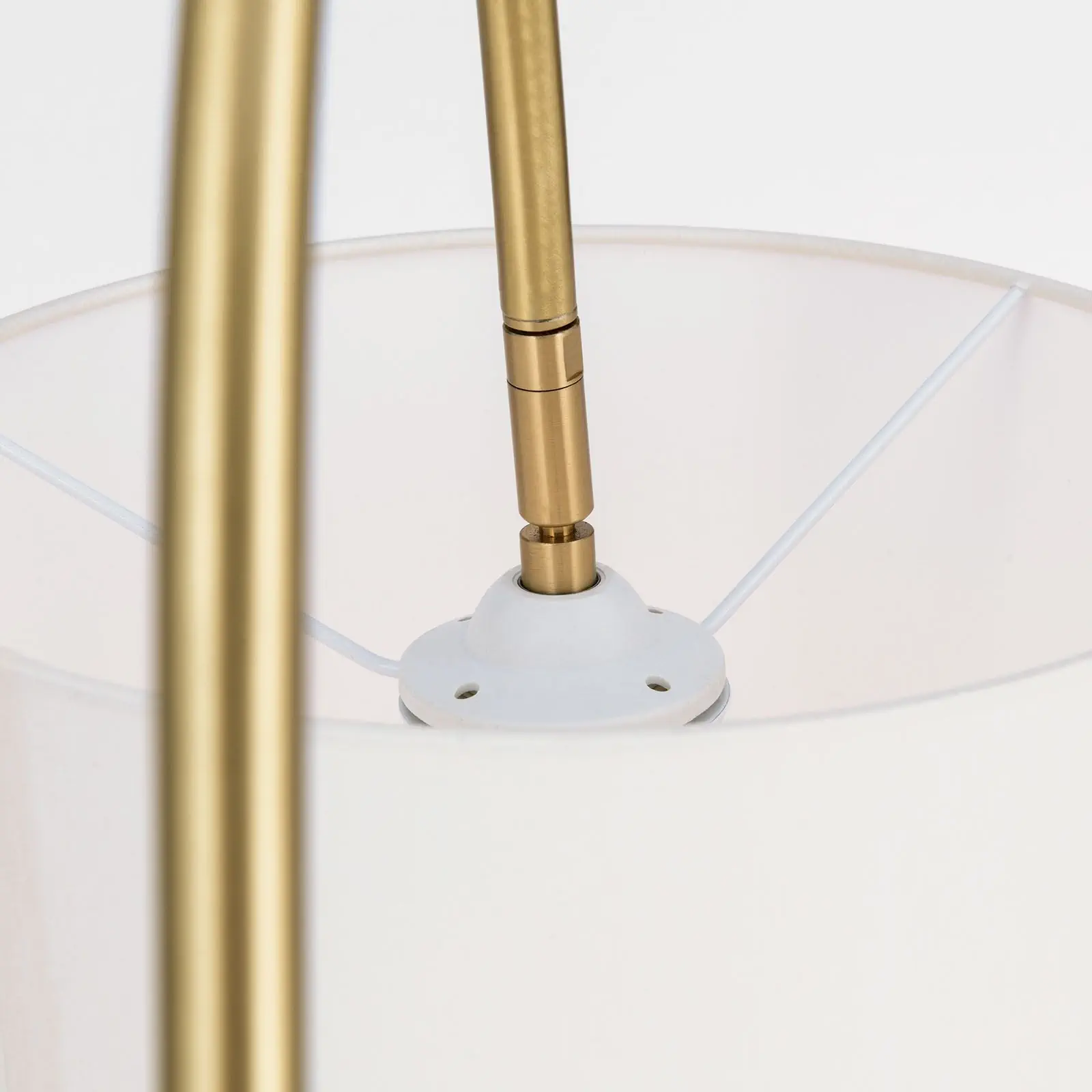 Lampa za čitanje SHADE, mat mesing, sa cilindričnim belim abažurom - 3