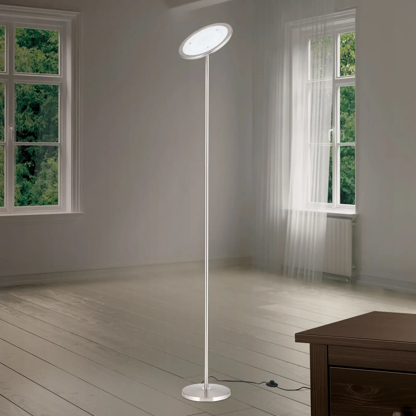 LED podna lampa OSCAR sa nožnim dimerom, saten - 3