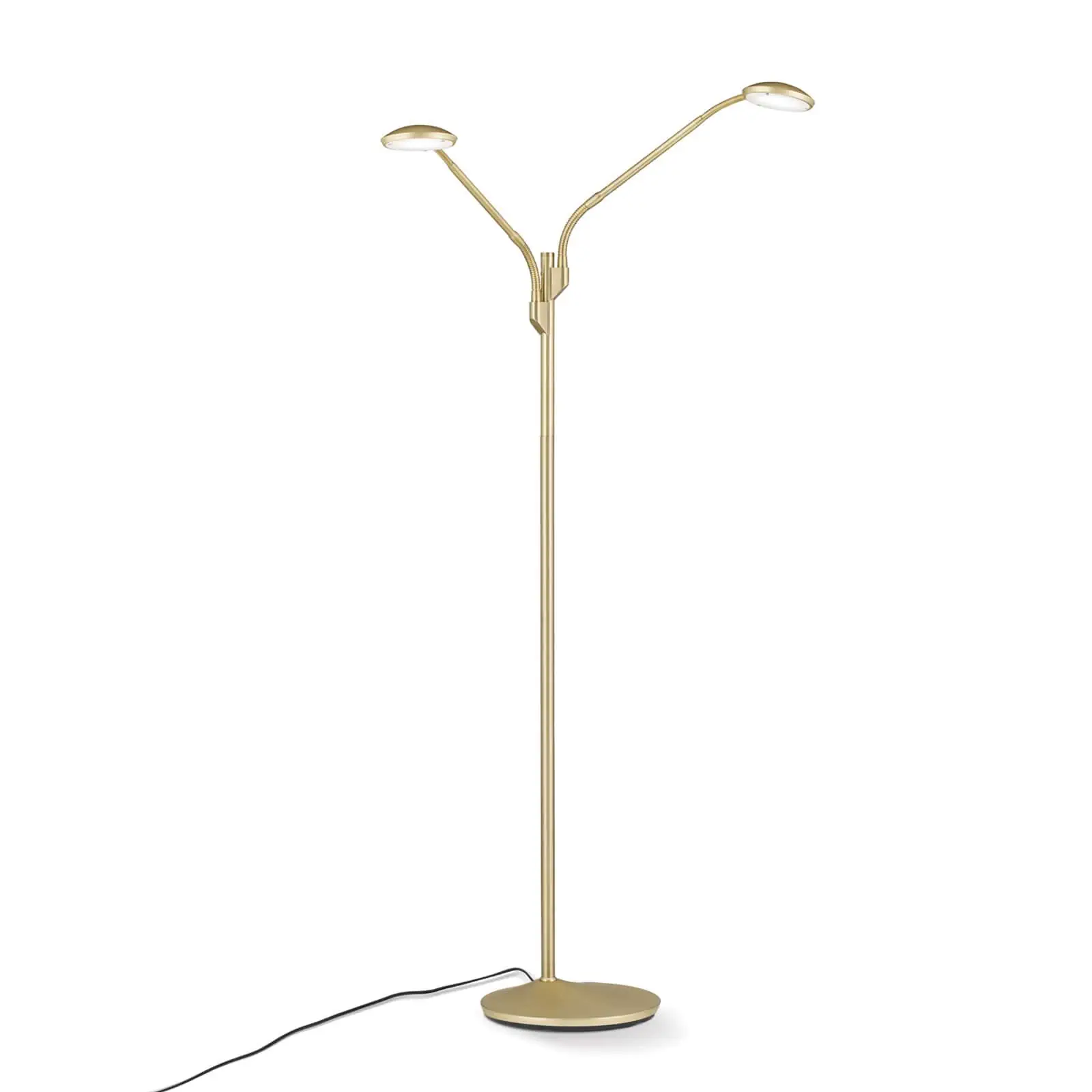 LED podna lampa COBRA, 2 izvora svetla, mesing mat - 4