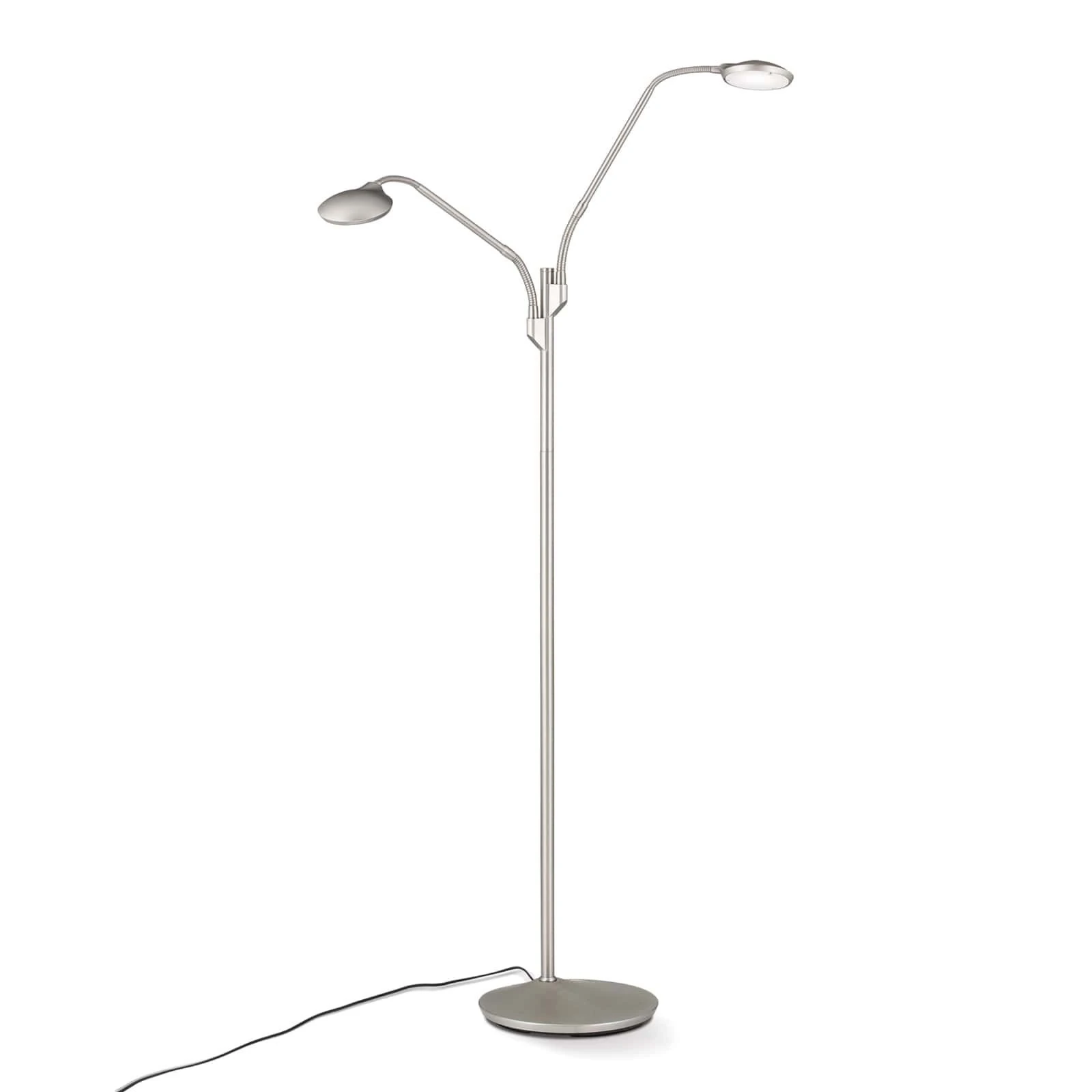LED podna lampa COBRA, sa 2 izvora svetla, saten hrom - 4