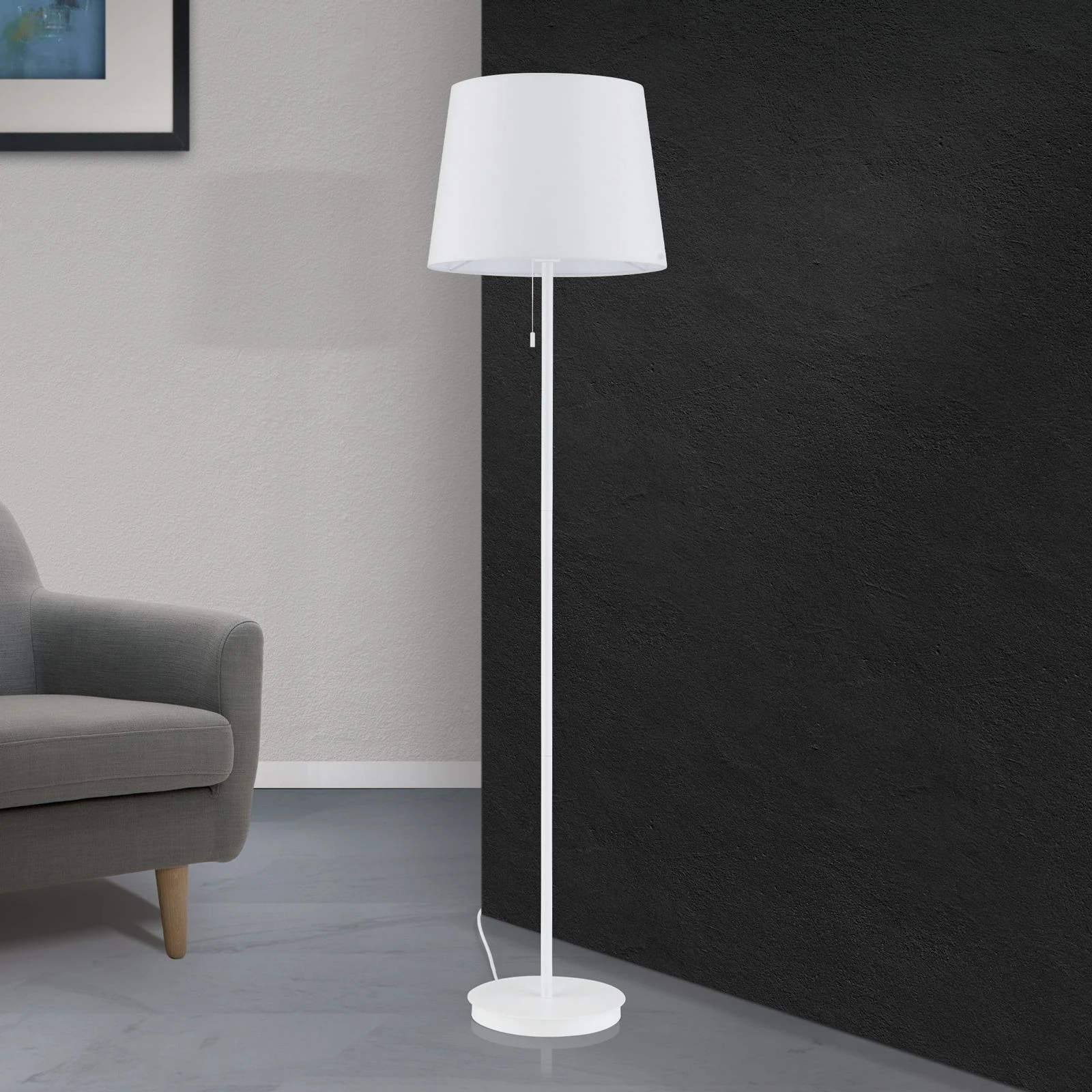 Podna lampa LUDWIG, bela završna obrada - 3