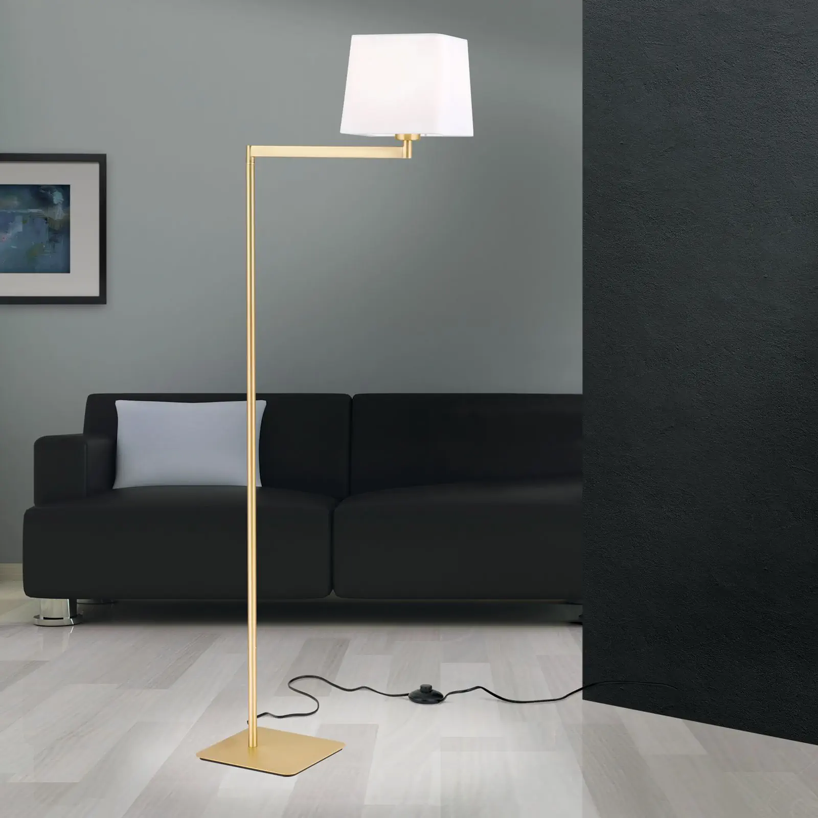 Podna lampa CARLTON, mat mesing - 2