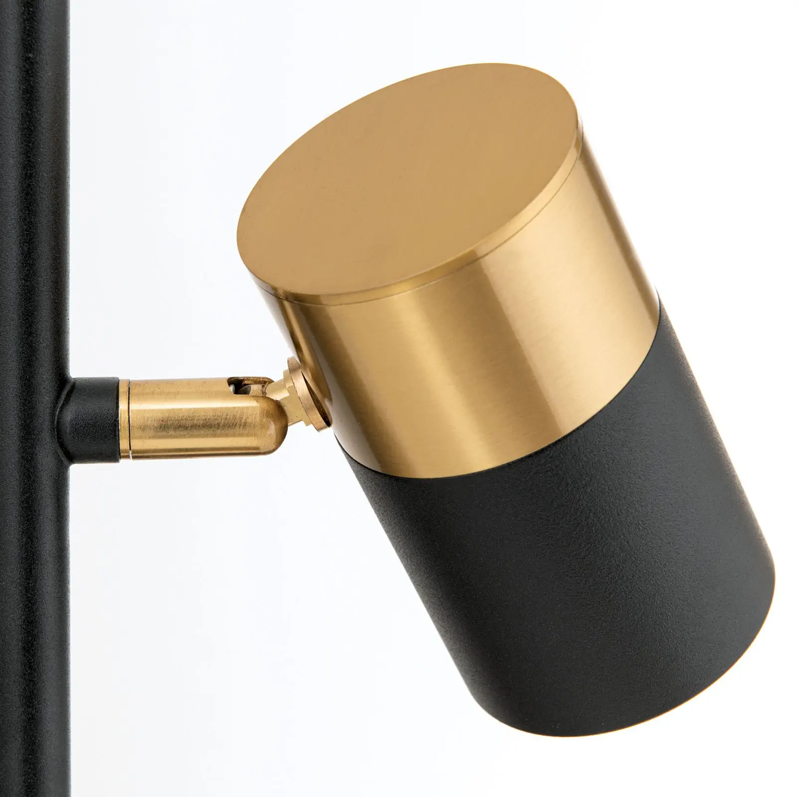 Podna lampa KEVIN, crno-zlatna, sa dve rotirajuće glave svetla - 5