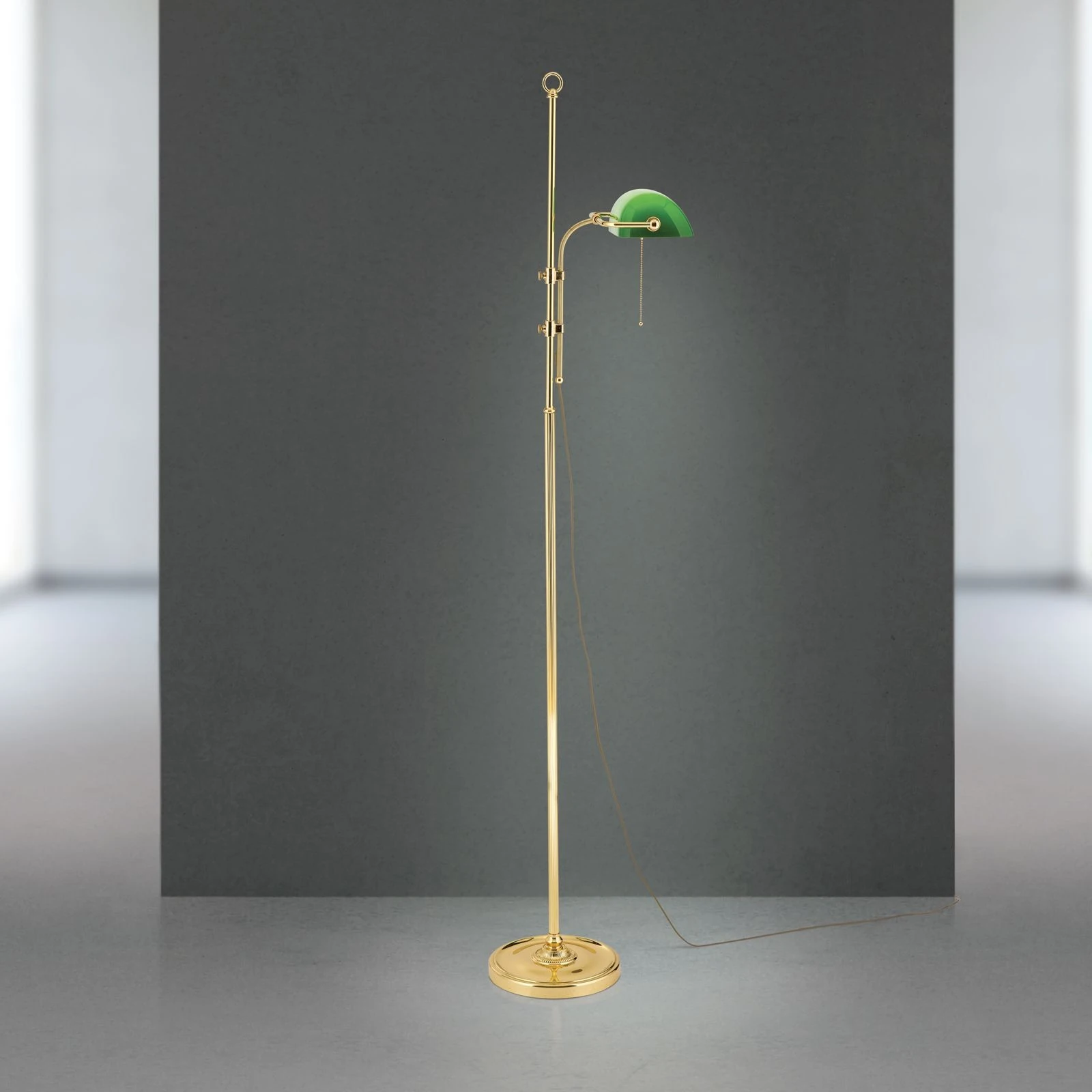 Podna lampa HARVARD, visina 167 cm, mesing/zelena - 2