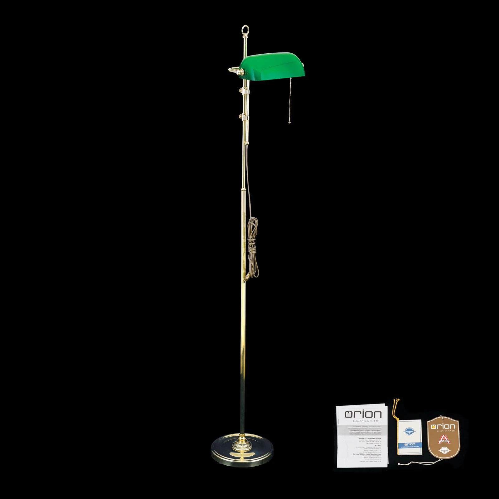 Podna lampa HARVARD, visina 167 cm, mesing/zelena - 8