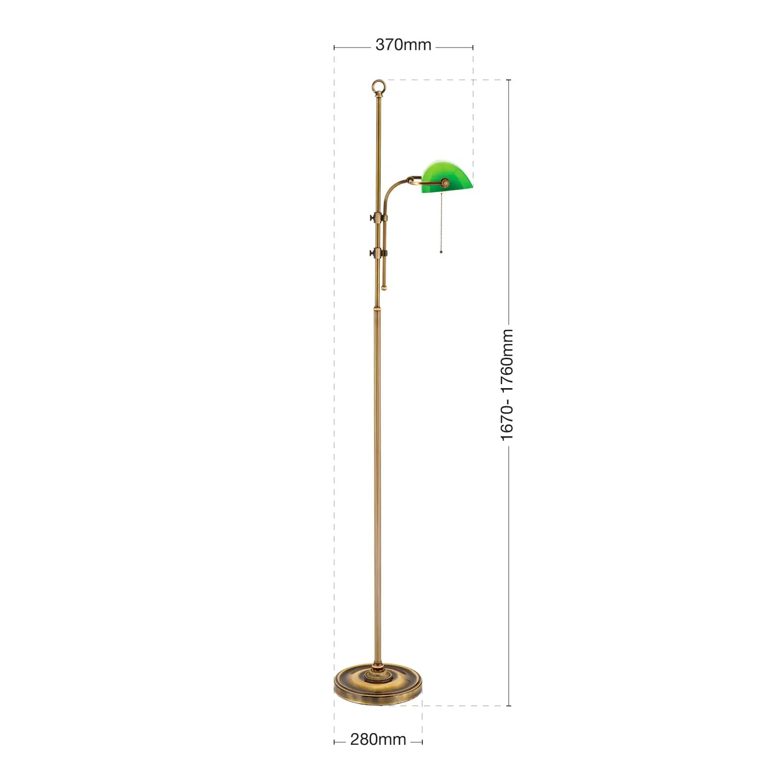 Podna lampa HARVARD, visina 167 cm, patina/zelena - 7