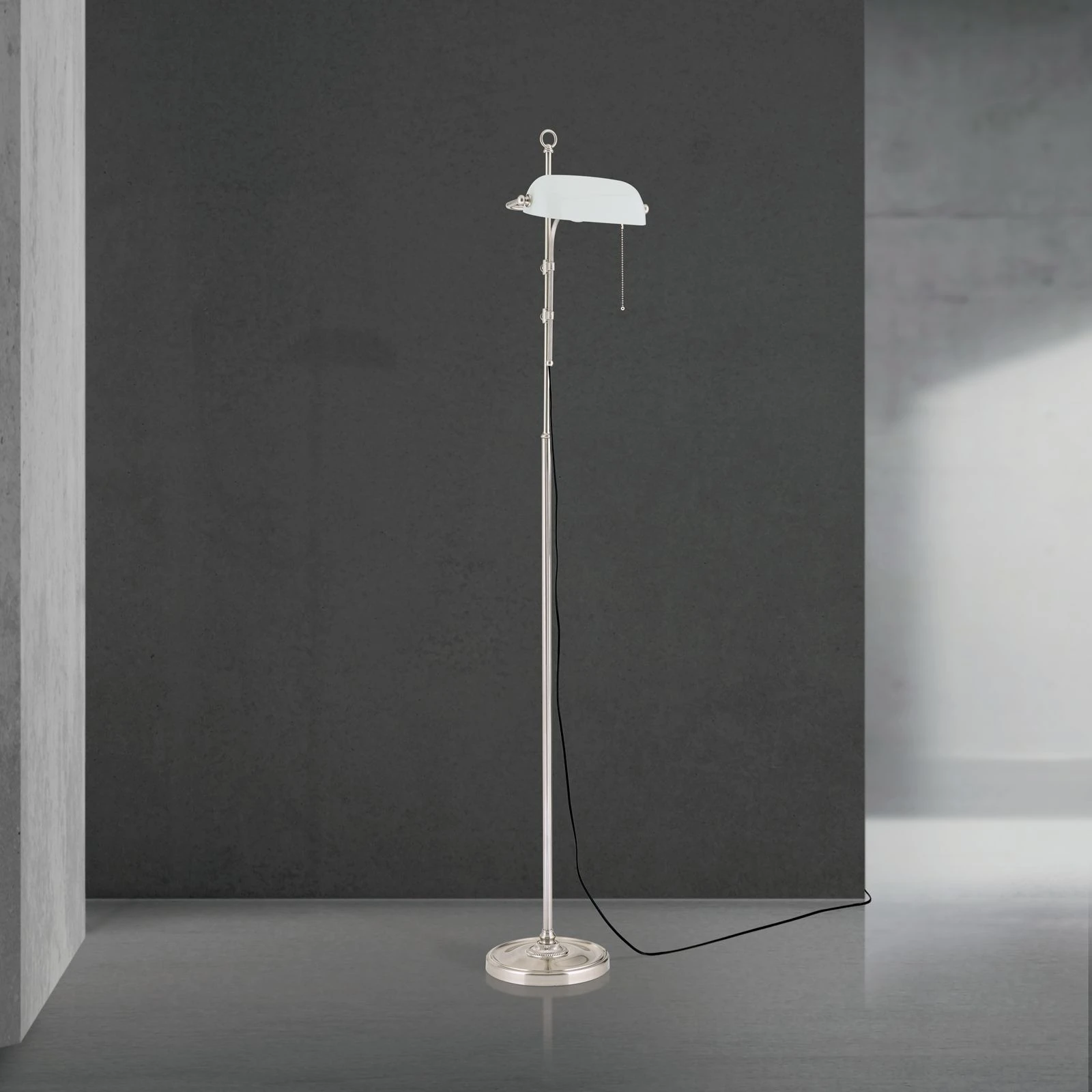 Podna lampa HARVARD, visina 167 cm, saten hrom/sjajni opal - 3