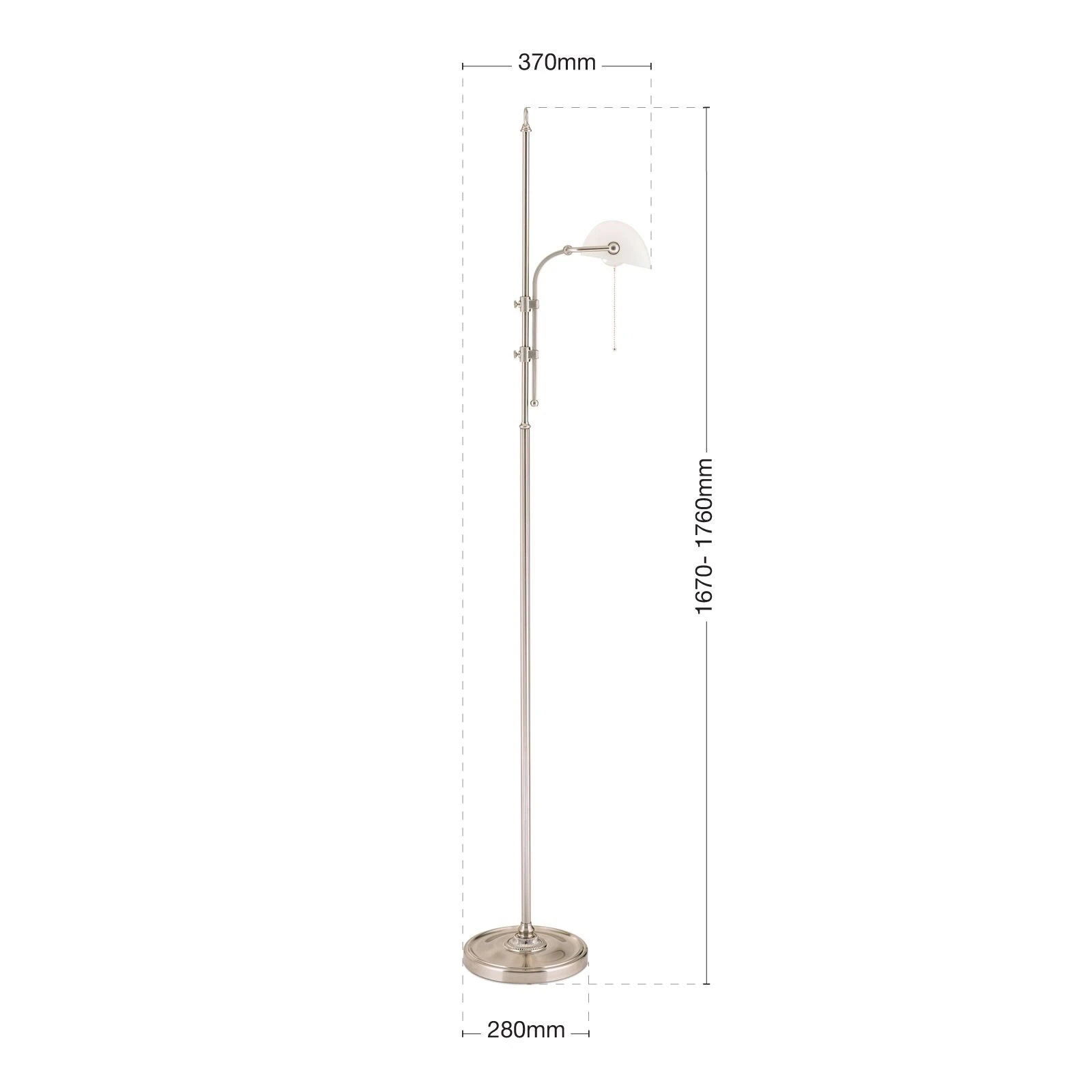 Podna lampa HARVARD, visina 167 cm, saten hrom/sjajni opal - 7