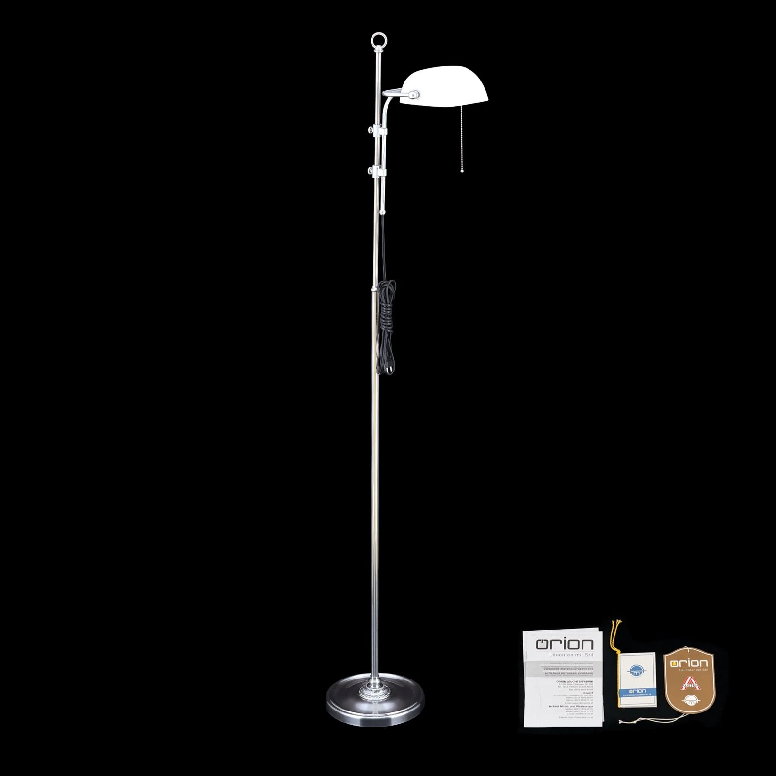 Podna lampa HARVARD, visina 167 cm, saten hrom/sjajni opal - 8