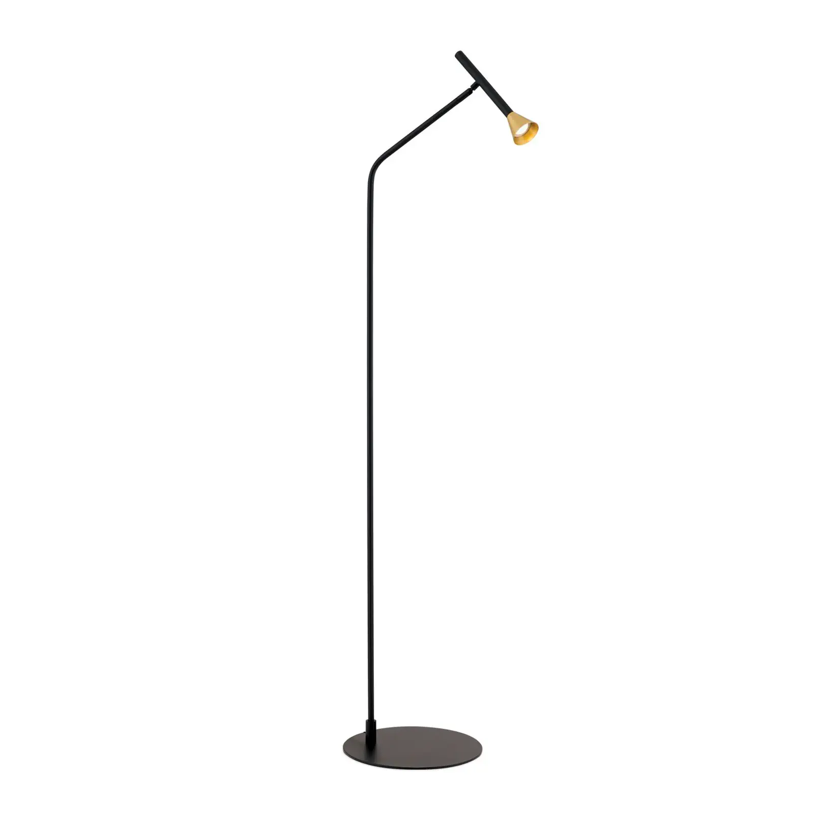 LED podna lampa ODEON, crna sa mesing abažurom - 4