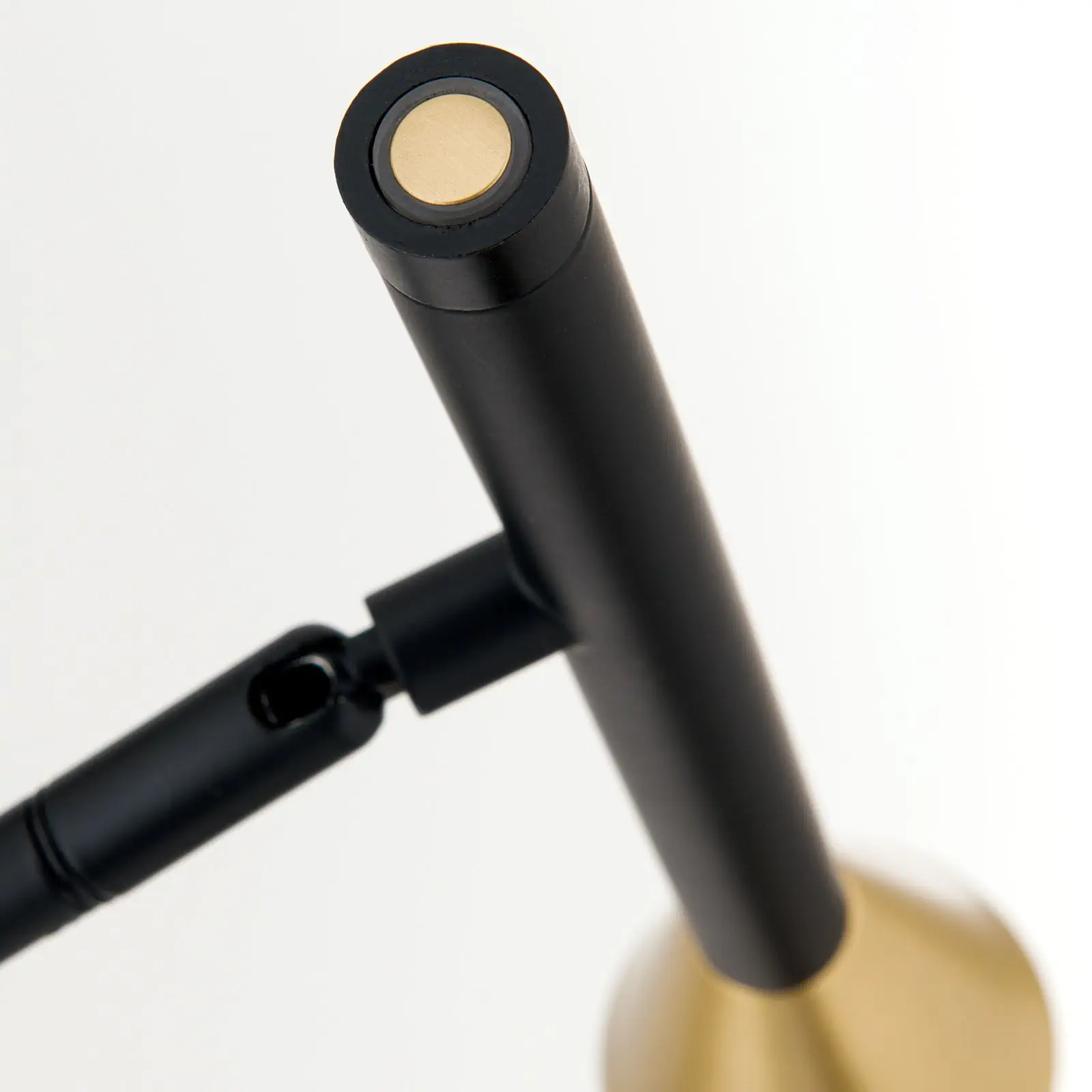 LED podna lampa ODEON, crna sa mesing abažurom - 5