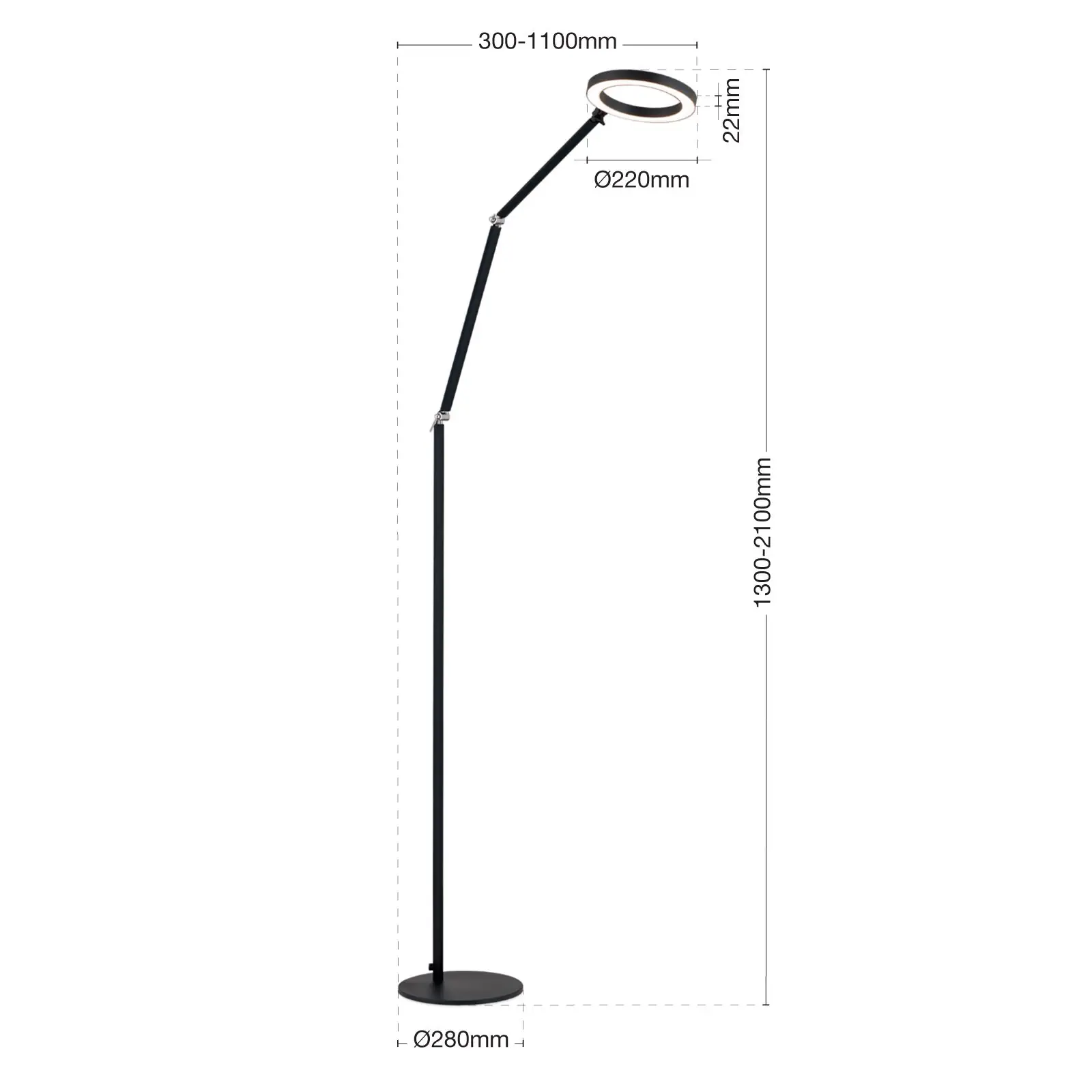 LED podna lampa RINGO, crna - 7