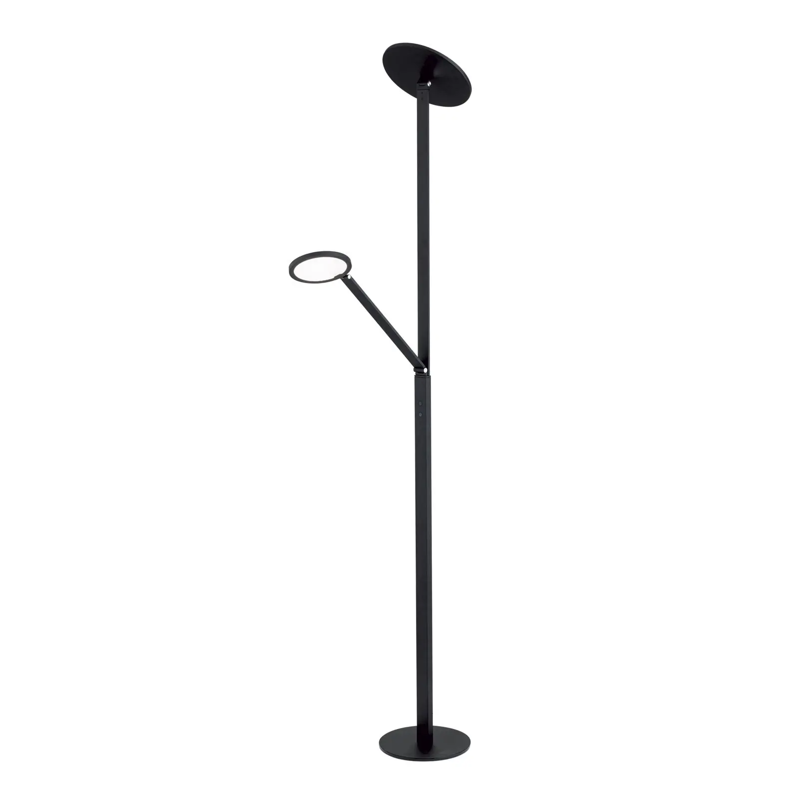 LED podna lampa FATI, sa lampom za čitanje, crna - 4