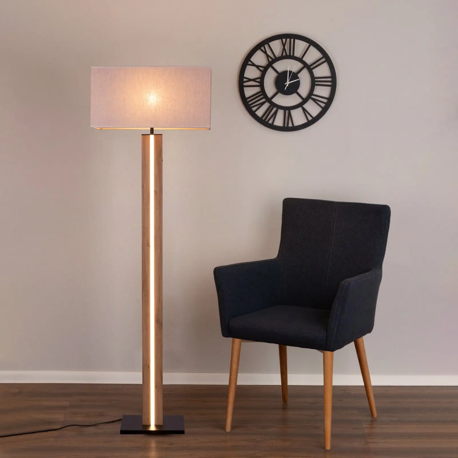 Podna lampa SONAS, hrast/crna - 3