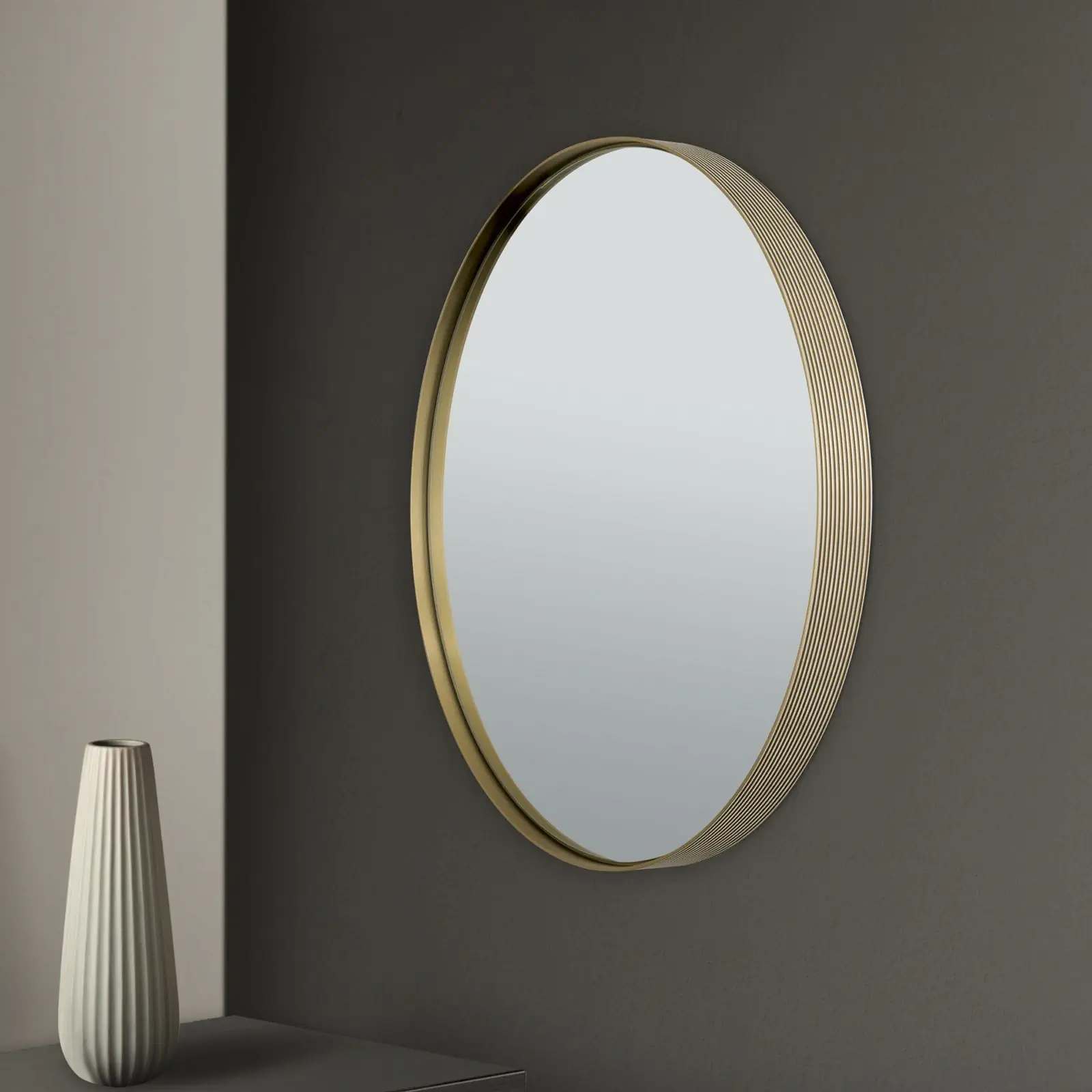 Ogledalo CARLO, Ø 61 cm, mat zlatno anodizirano - 2