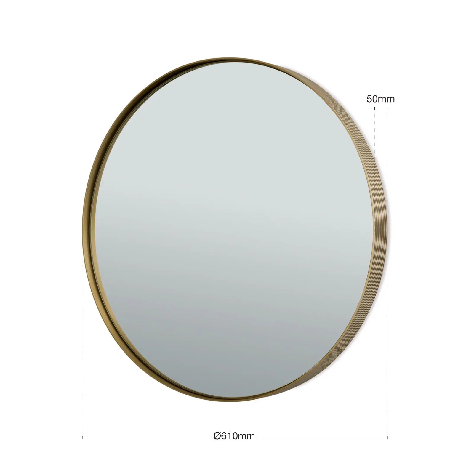 Ogledalo CARLO, Ø 61 cm, mat zlatno anodizirano - 6