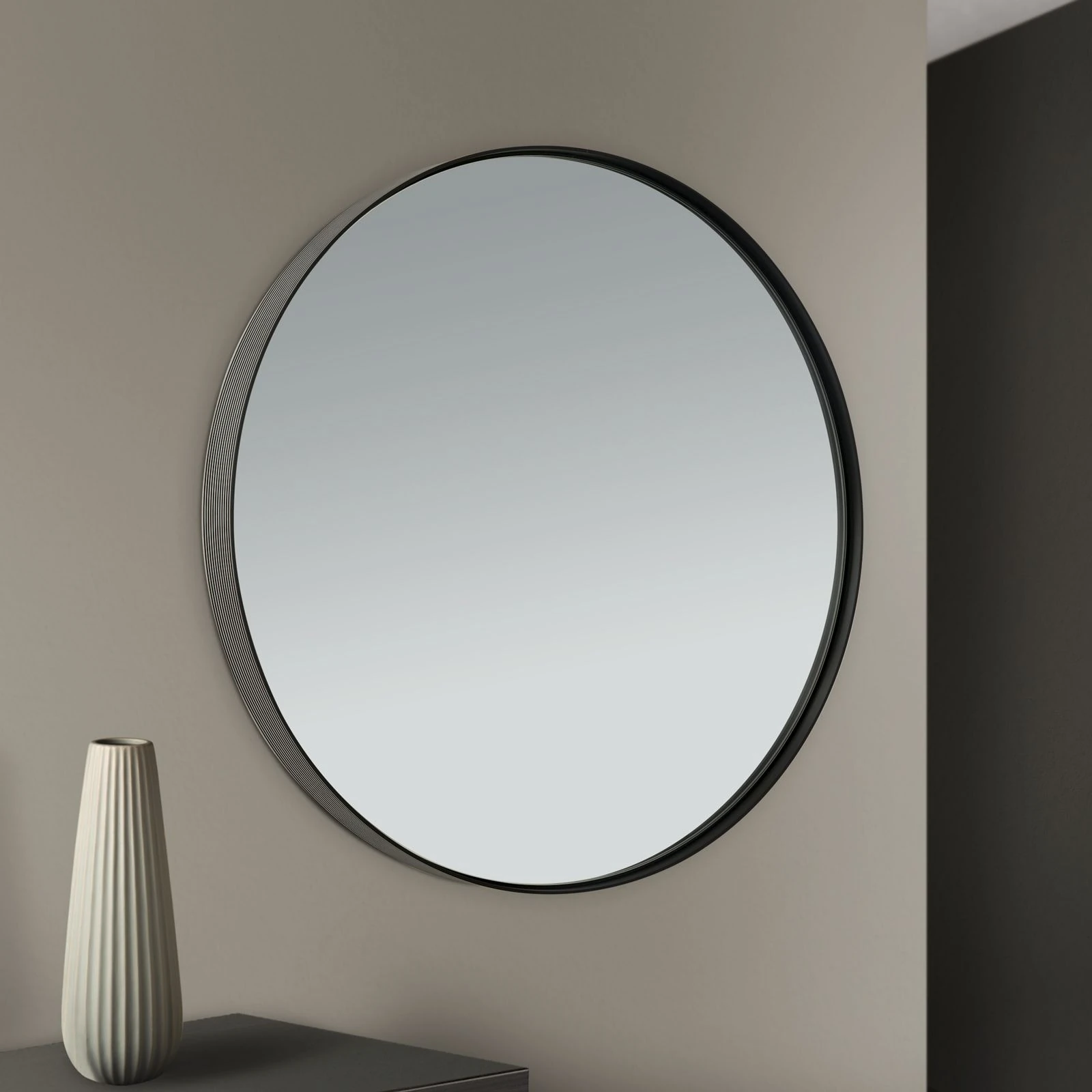 Ogledalo CARLO, Ø 61 cm, crno