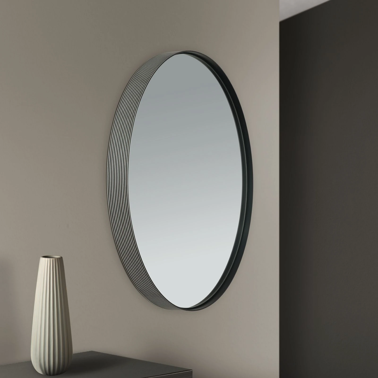 Ogledalo CARLO, Ø 61 cm, crno - 2