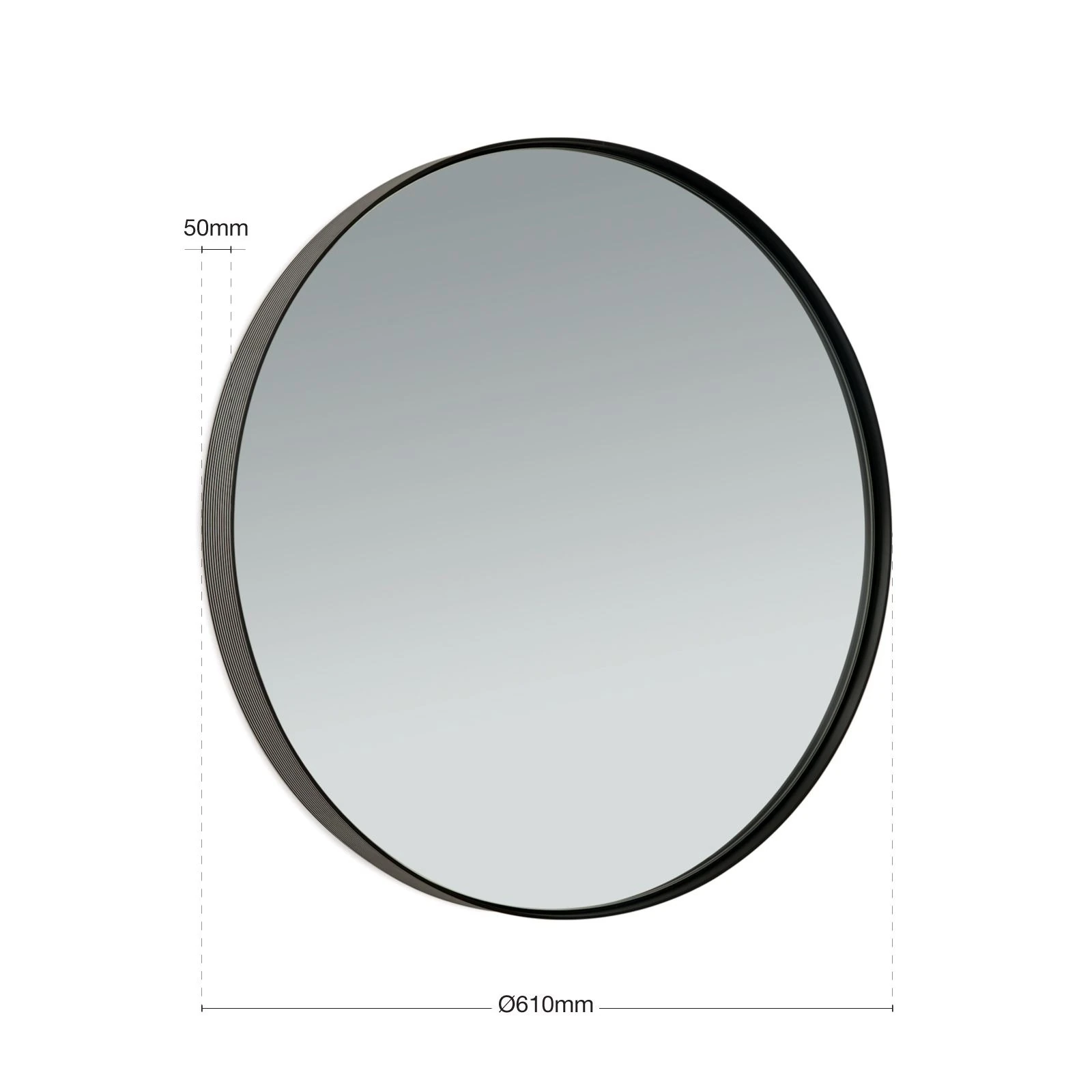 Ogledalo CARLO, Ø 61 cm, crno - 6