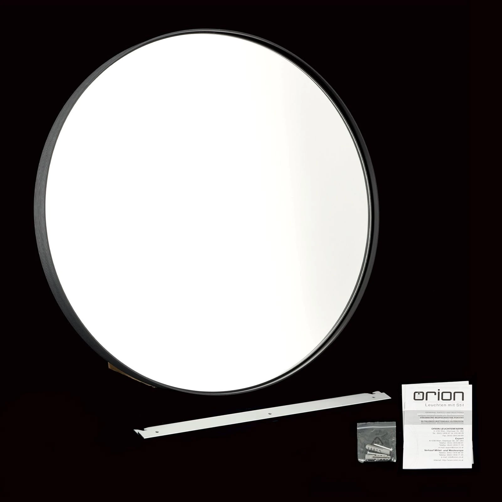 Ogledalo CARLO, Ø 61 cm, crno - 7